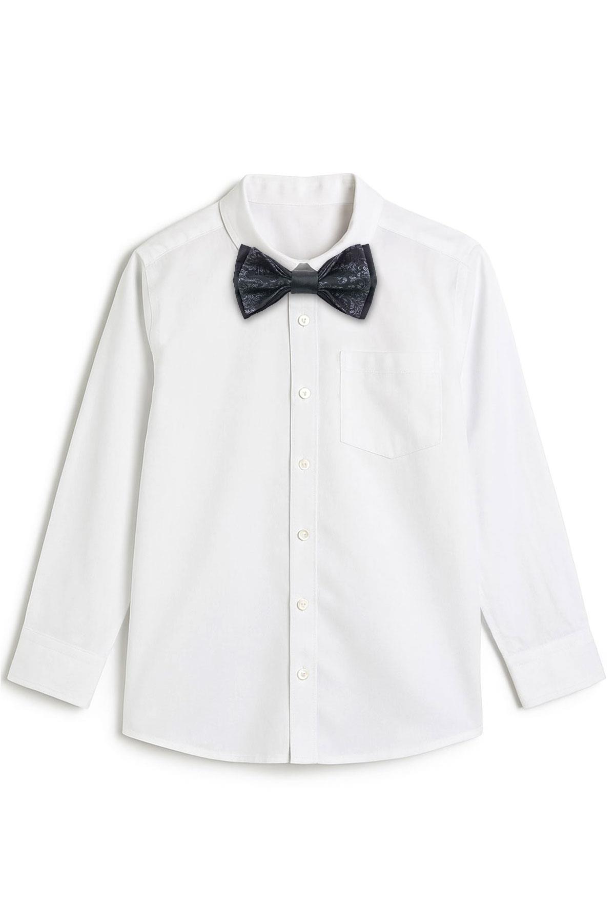 Siyah Jakarlı Ayarlanabilir Saten Çocuk ve Bebek Papyonu