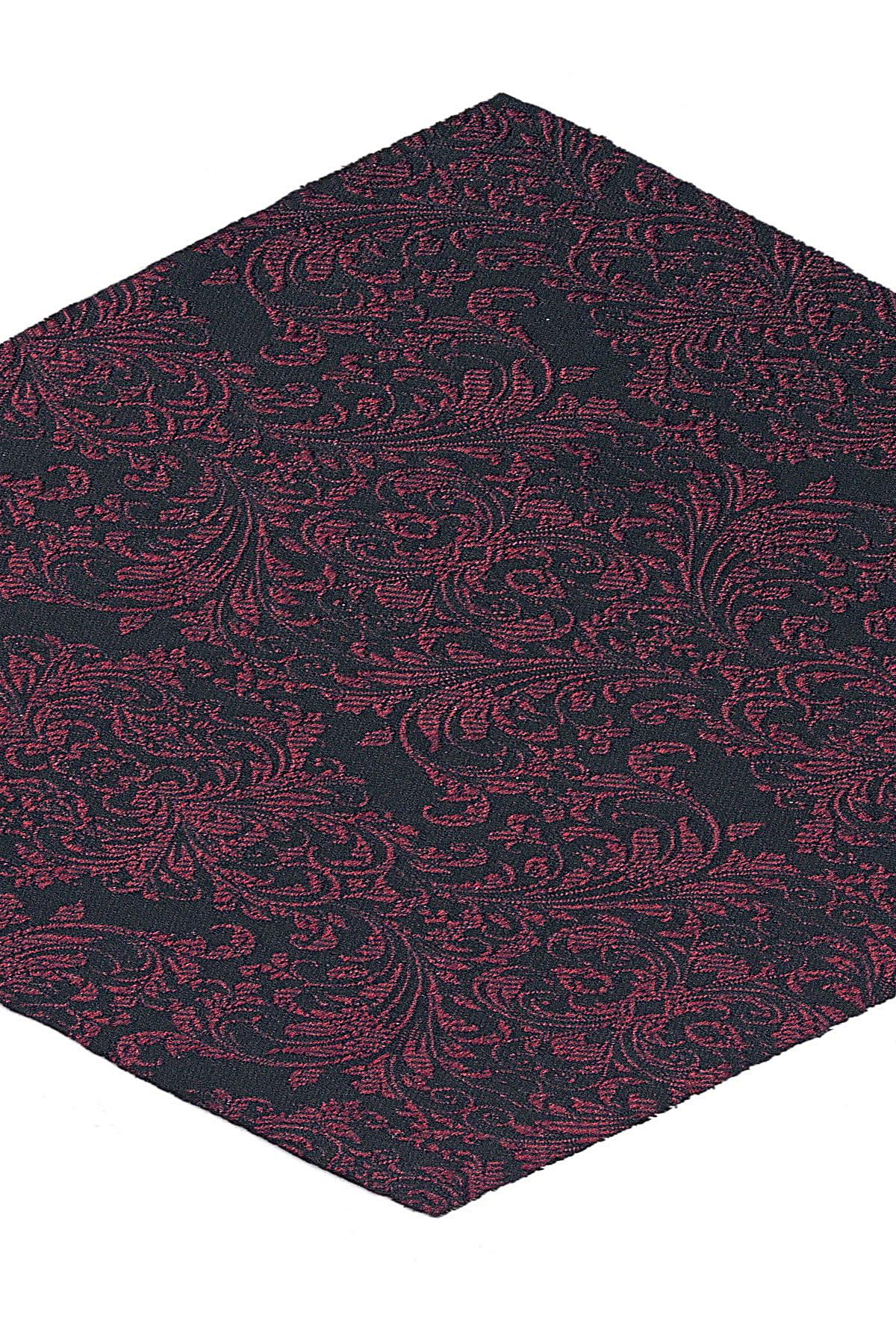 Bordo Jakarlı Ayarlanabilir Saten Çocuk Kravat ve Mendil Seti