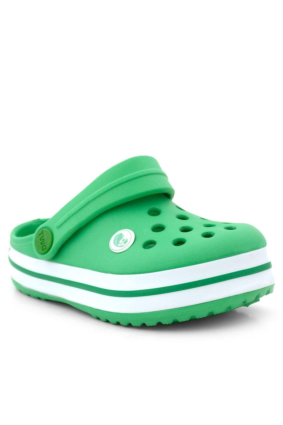 Yeşil Yazlık Eva Çocuk Terlik Sandalet