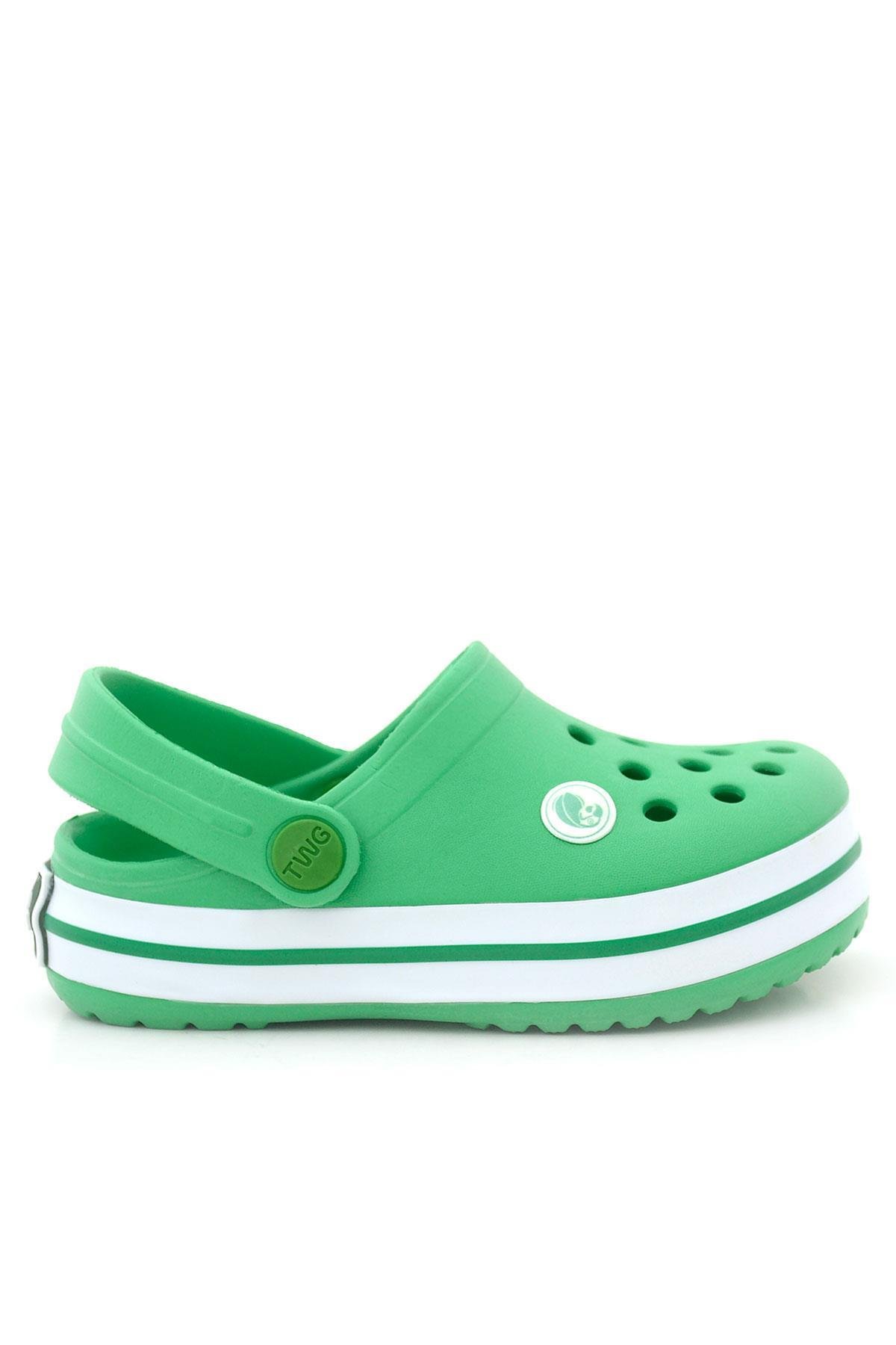 Yeşil Yazlık Eva Çocuk Terlik Sandalet