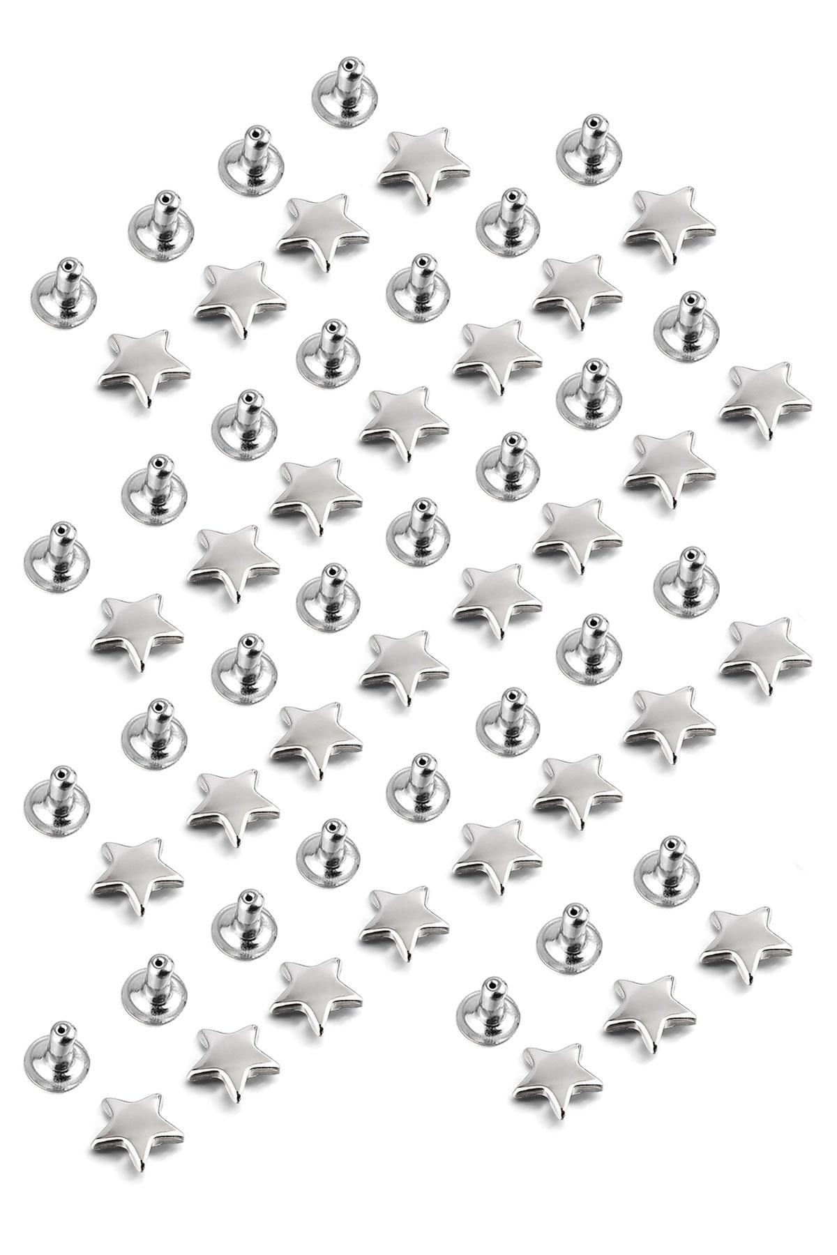 9 MM Gümüş Renk Perçin Yıldız Rivet 30 Adet
