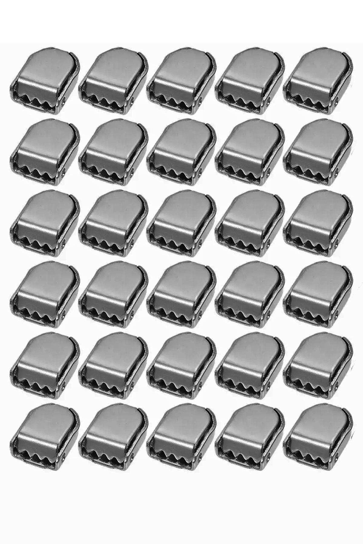 Ayakkabı Bağcık Klipsi Platin Metal 30 Adet
