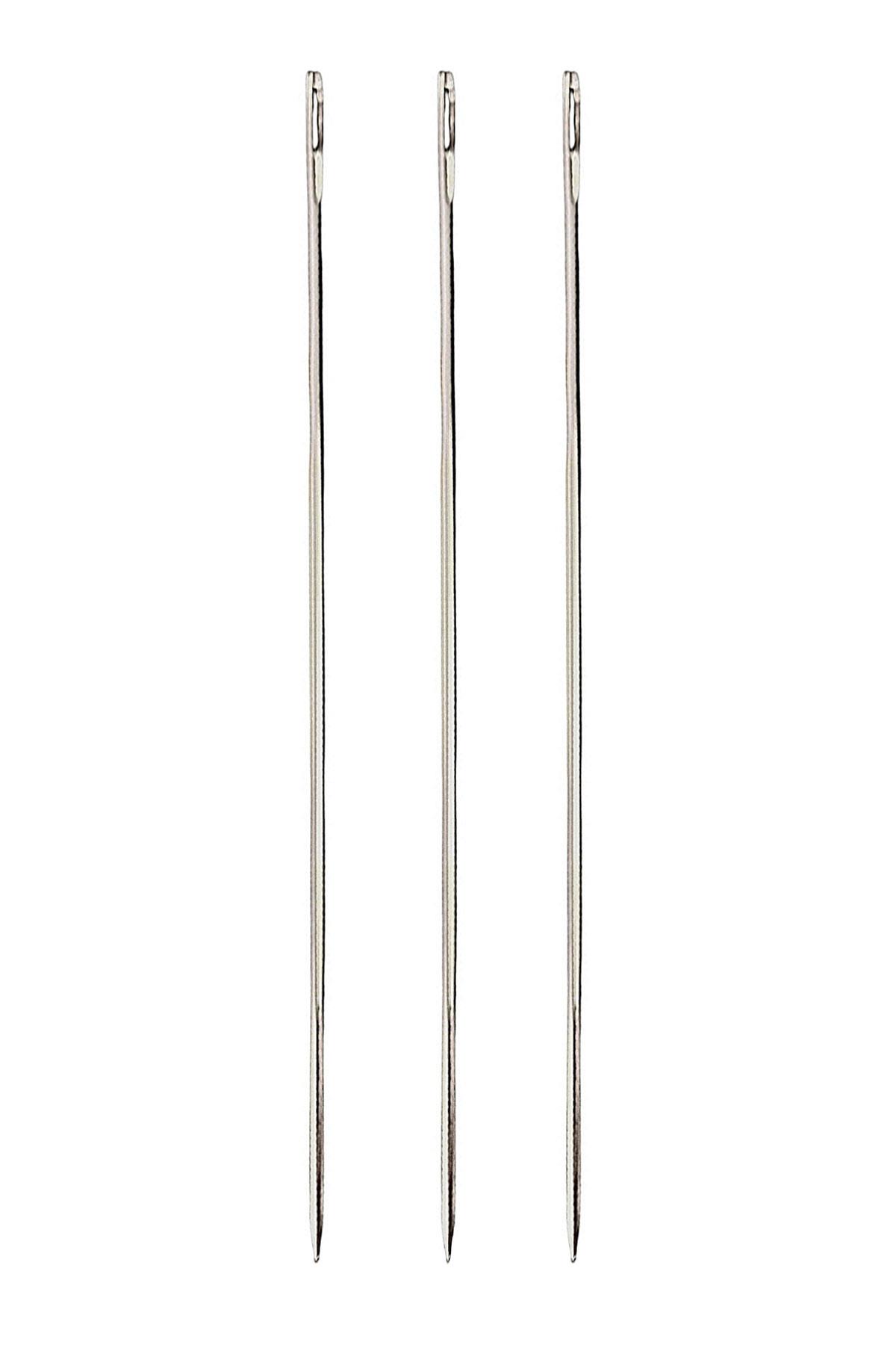 4 No 1,3 mm 15 Cm Uzun 3 Adet Çuvaldız Saraç El Dikiş İğnesi