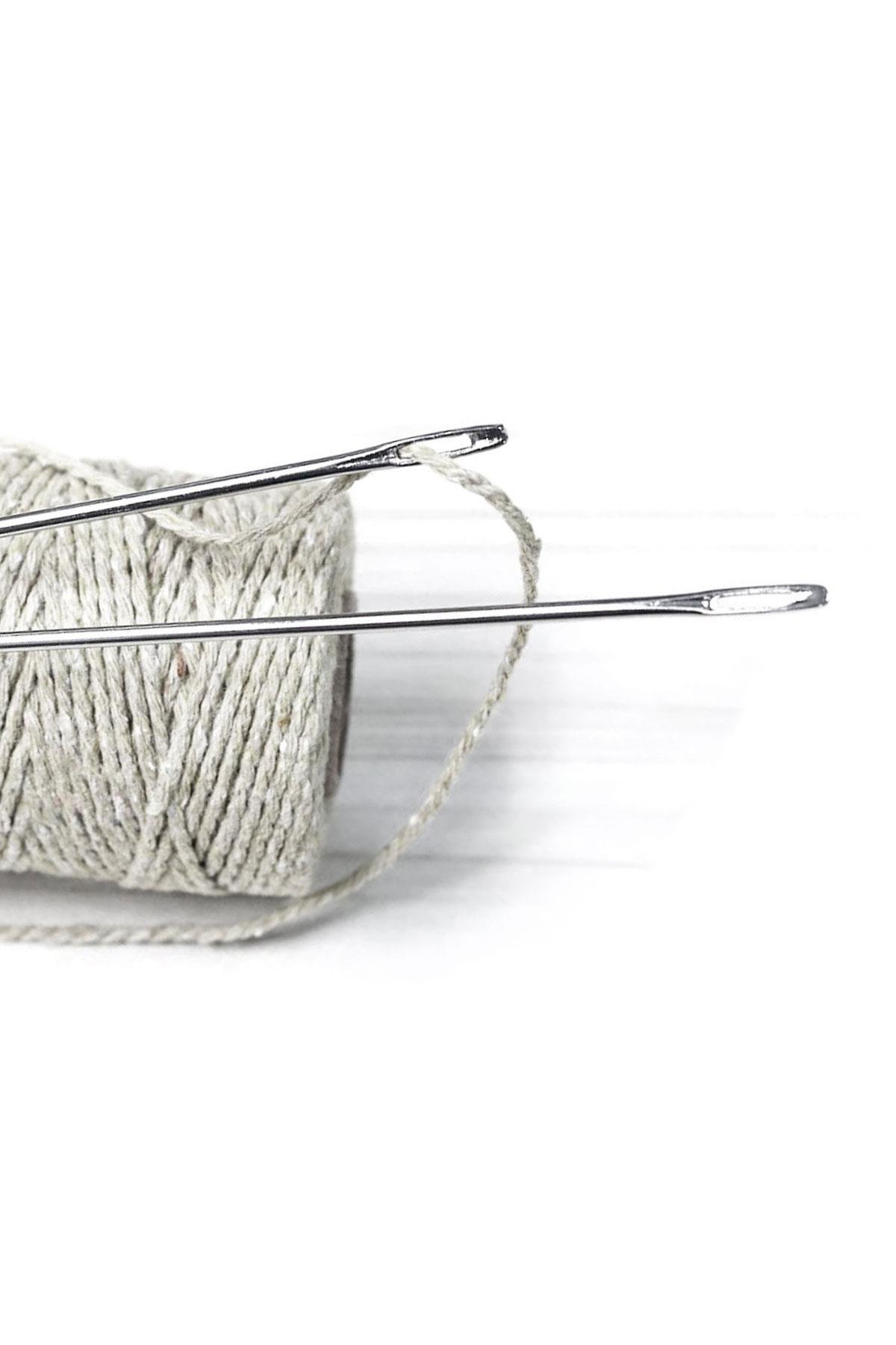 4 No 1,3 mm 15 Cm Uzun 3 Adet Çuvaldız Saraç El Dikiş İğnesi