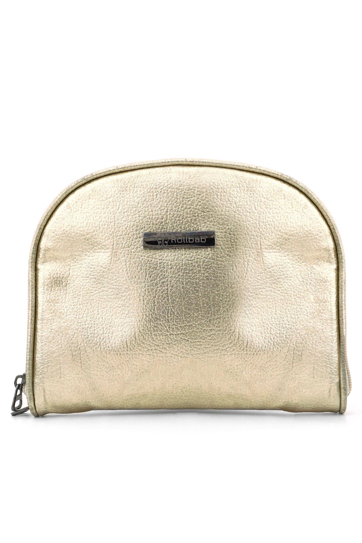 Parlak Altın Renkli Çift Ebat Portatif Alışveriş Çantası