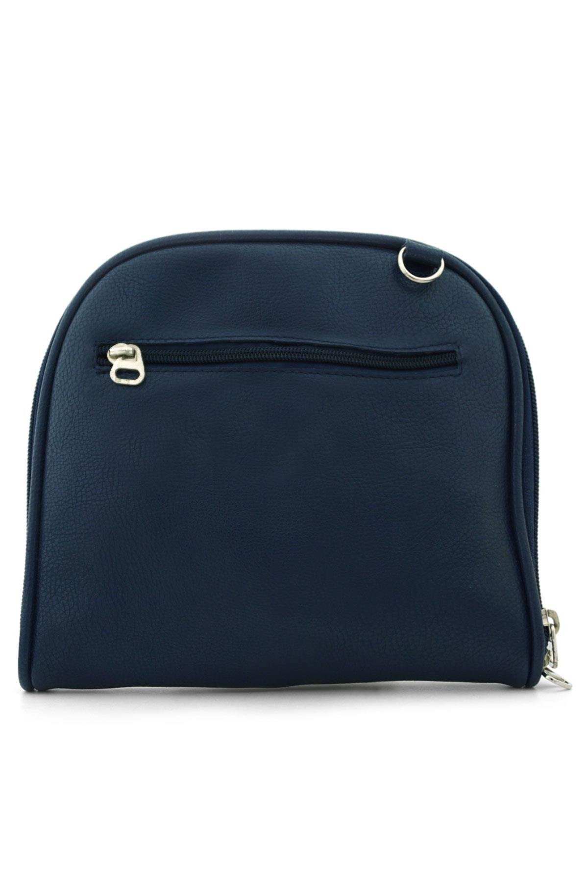 Lacivert Çift Ebat Portatif Alışveriş Çantası