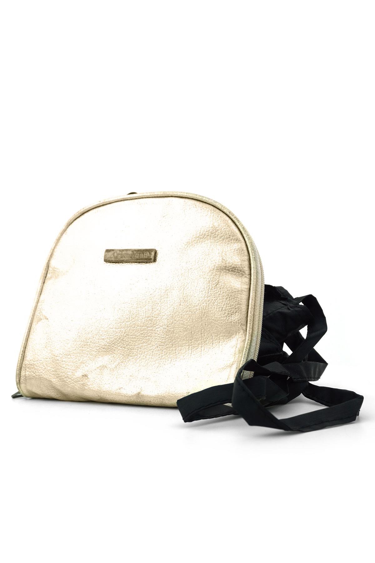 Parlak Altın Renkli Çift Ebat Portatif Alışveriş Çantası