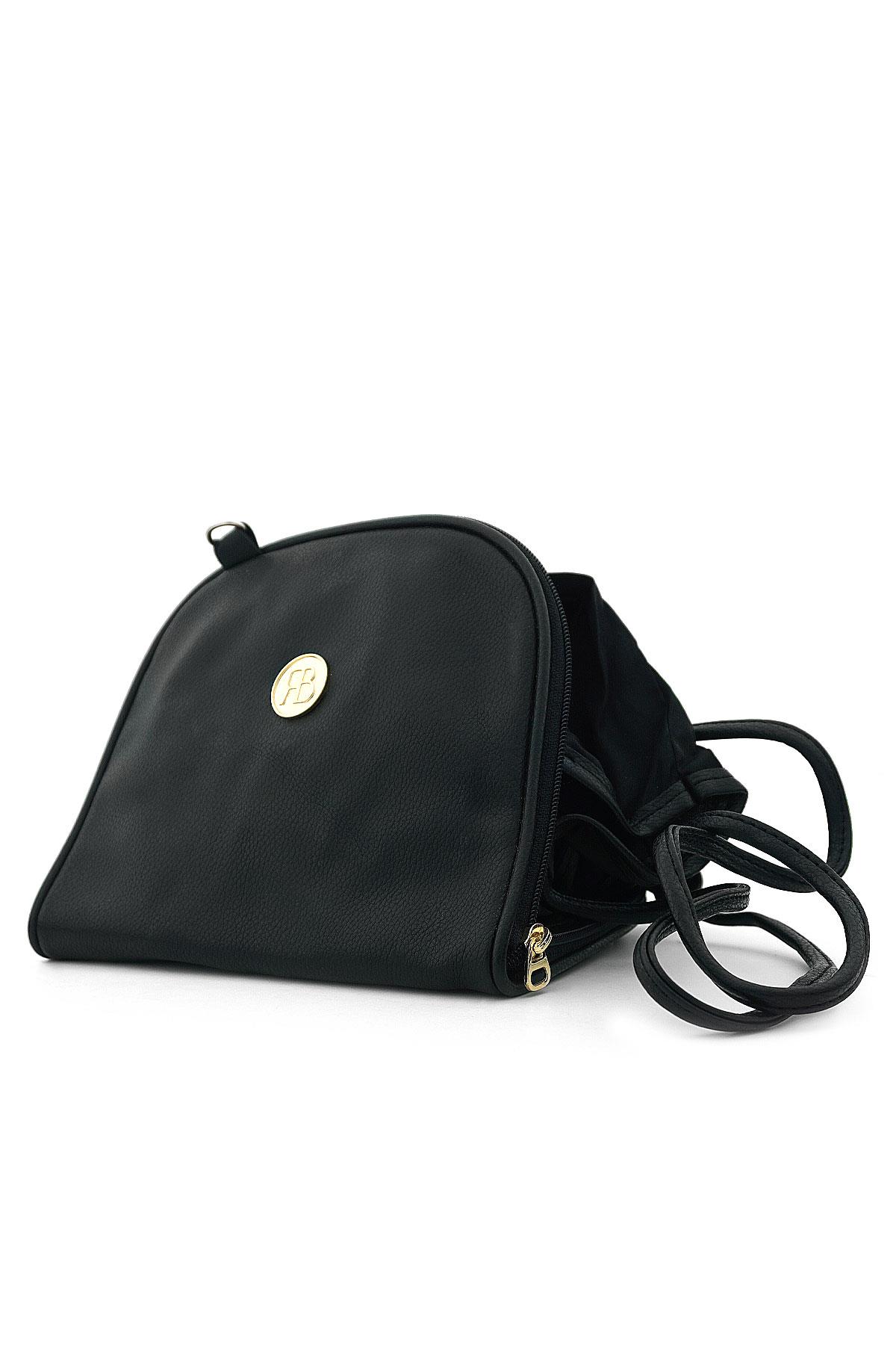 Siyah Çift Ebat Portatif Alışveriş Çantası