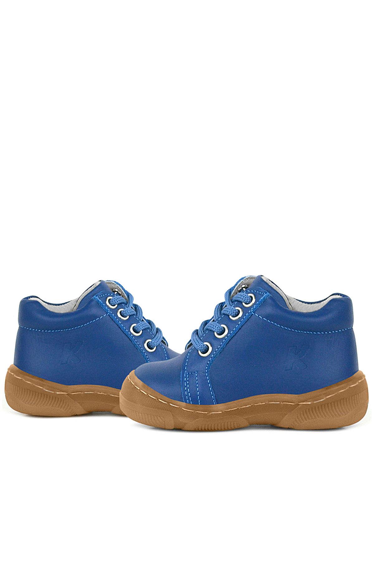 Soft Genuine Leather Zippered Dark Blue Baby Boots