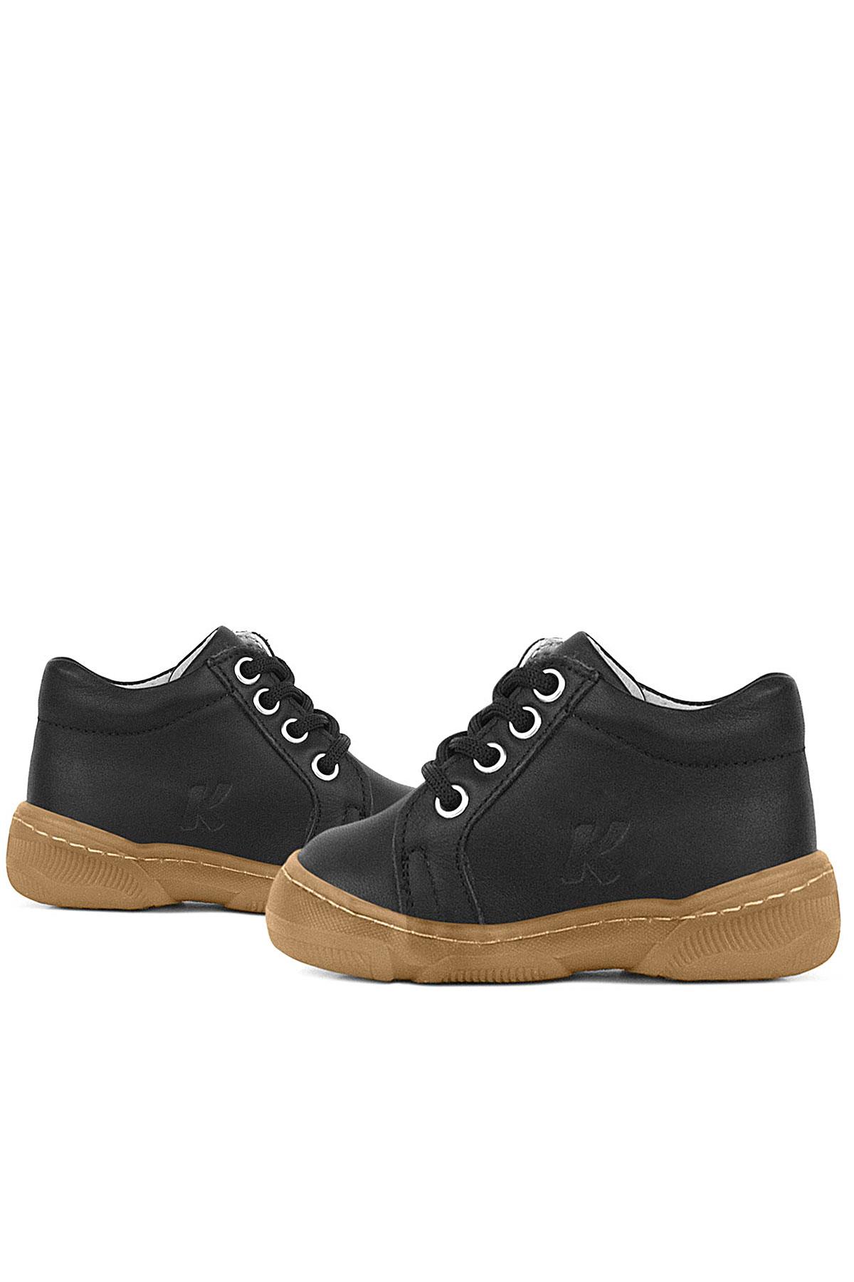 Anatomik Yumuşak Hakiki Deri Fermuarlı Siyah Bebek Bot Ayakkabı