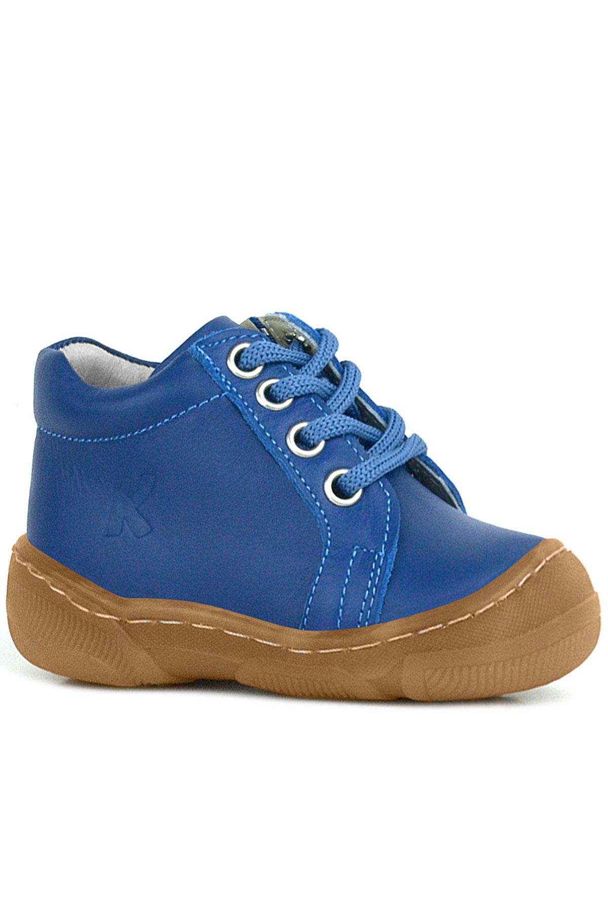 Soft Genuine Leather Zippered Dark Blue Baby Boots