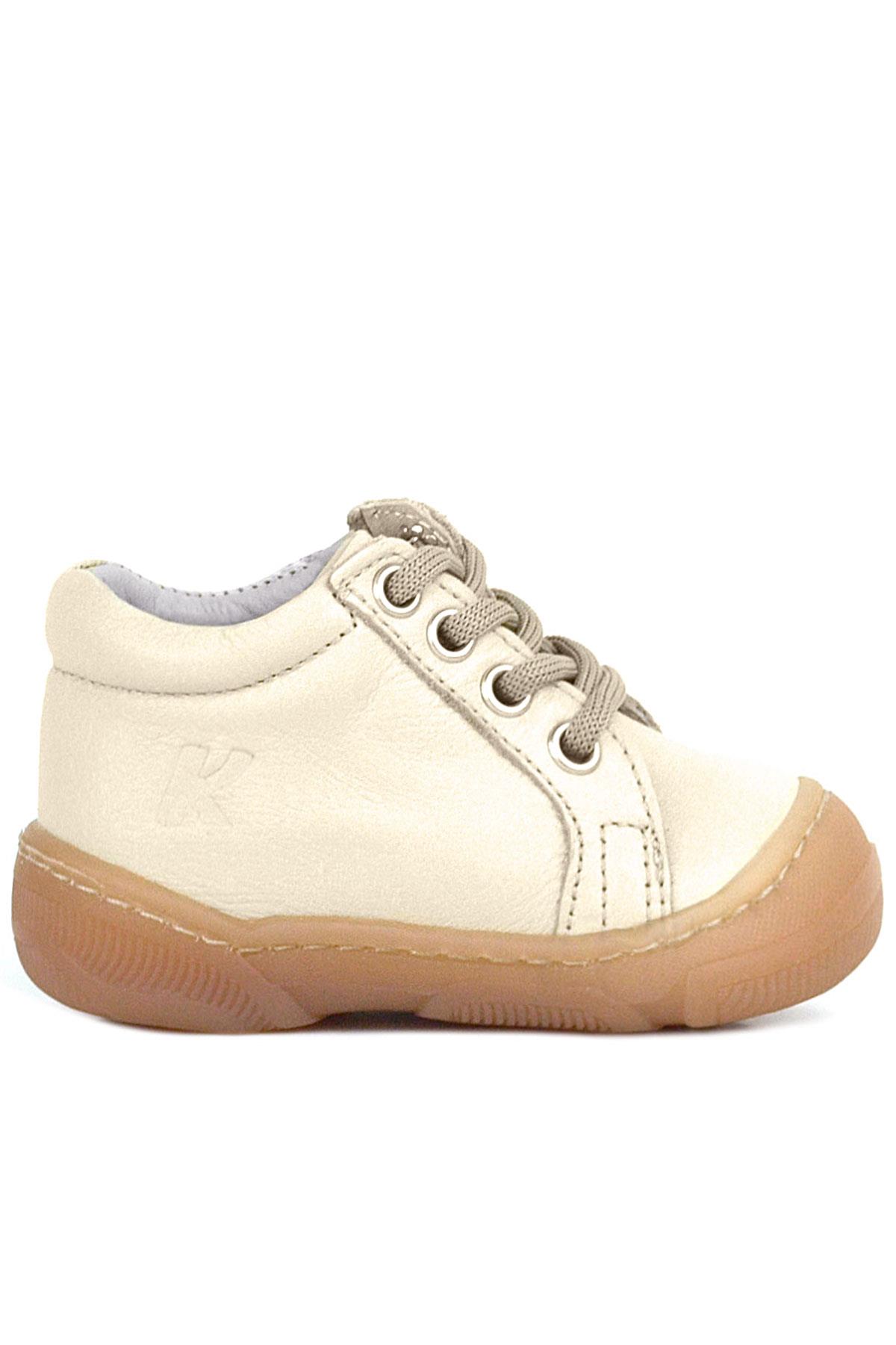 Soft Genuine Leather Zippered Beige Baby Boots
