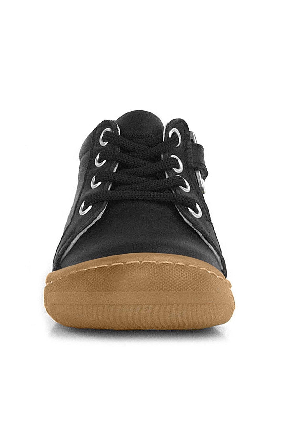 Anatomik Yumuşak Hakiki Deri Fermuarlı Siyah Bebek Bot Ayakkabı