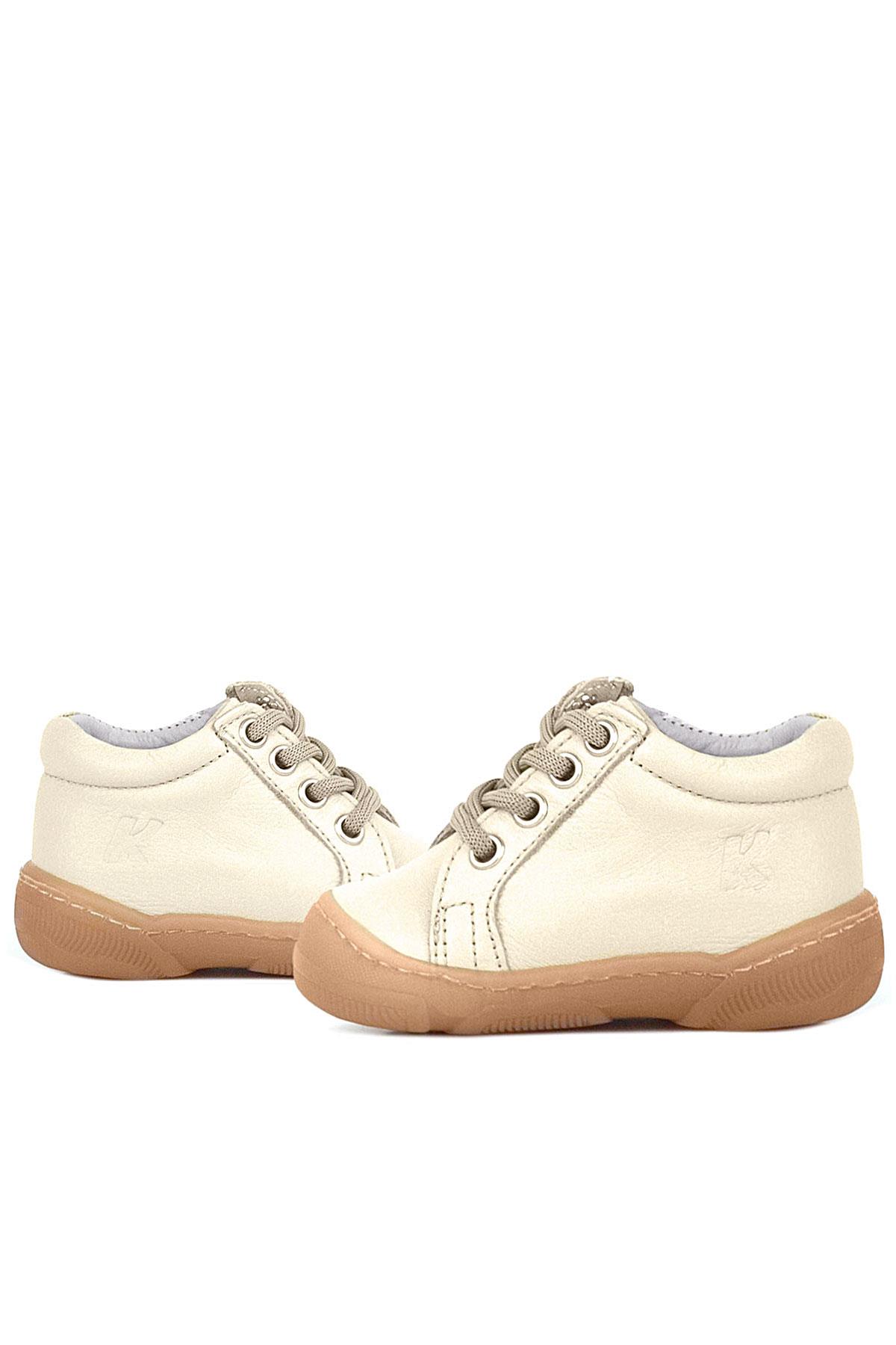 Soft Genuine Leather Zippered Beige Baby Boots
