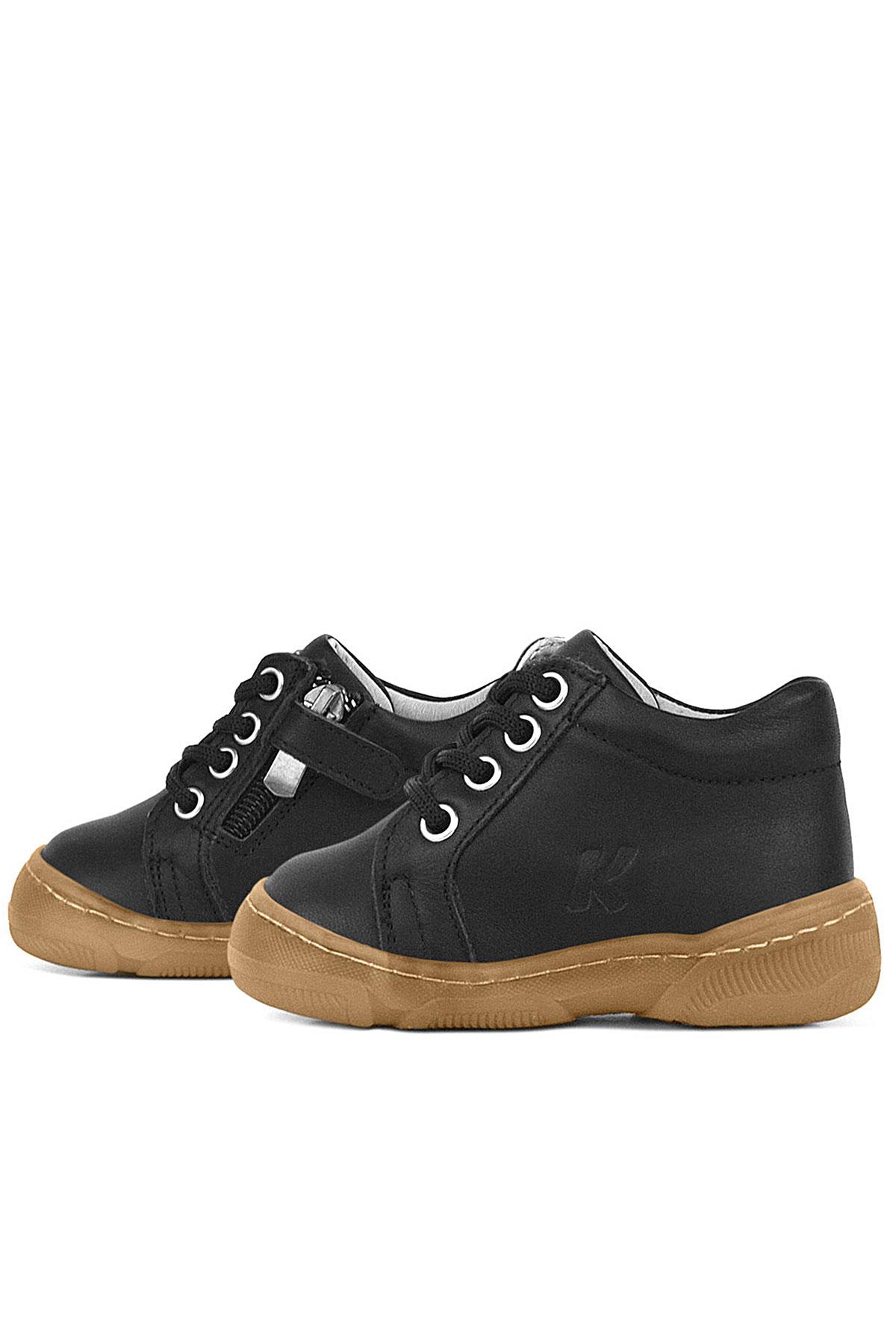 Anatomik Yumuşak Hakiki Deri Fermuarlı Siyah Bebek Bot Ayakkabı