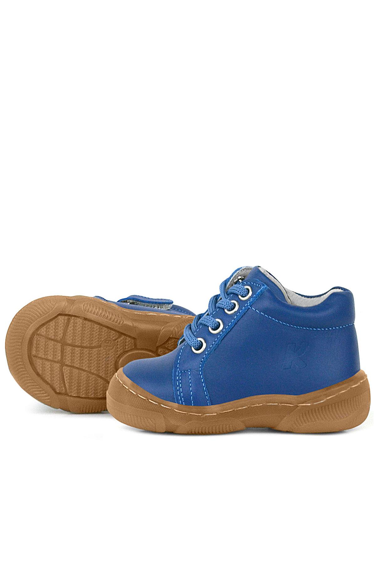 Soft Genuine Leather Zippered Dark Blue Baby Boots