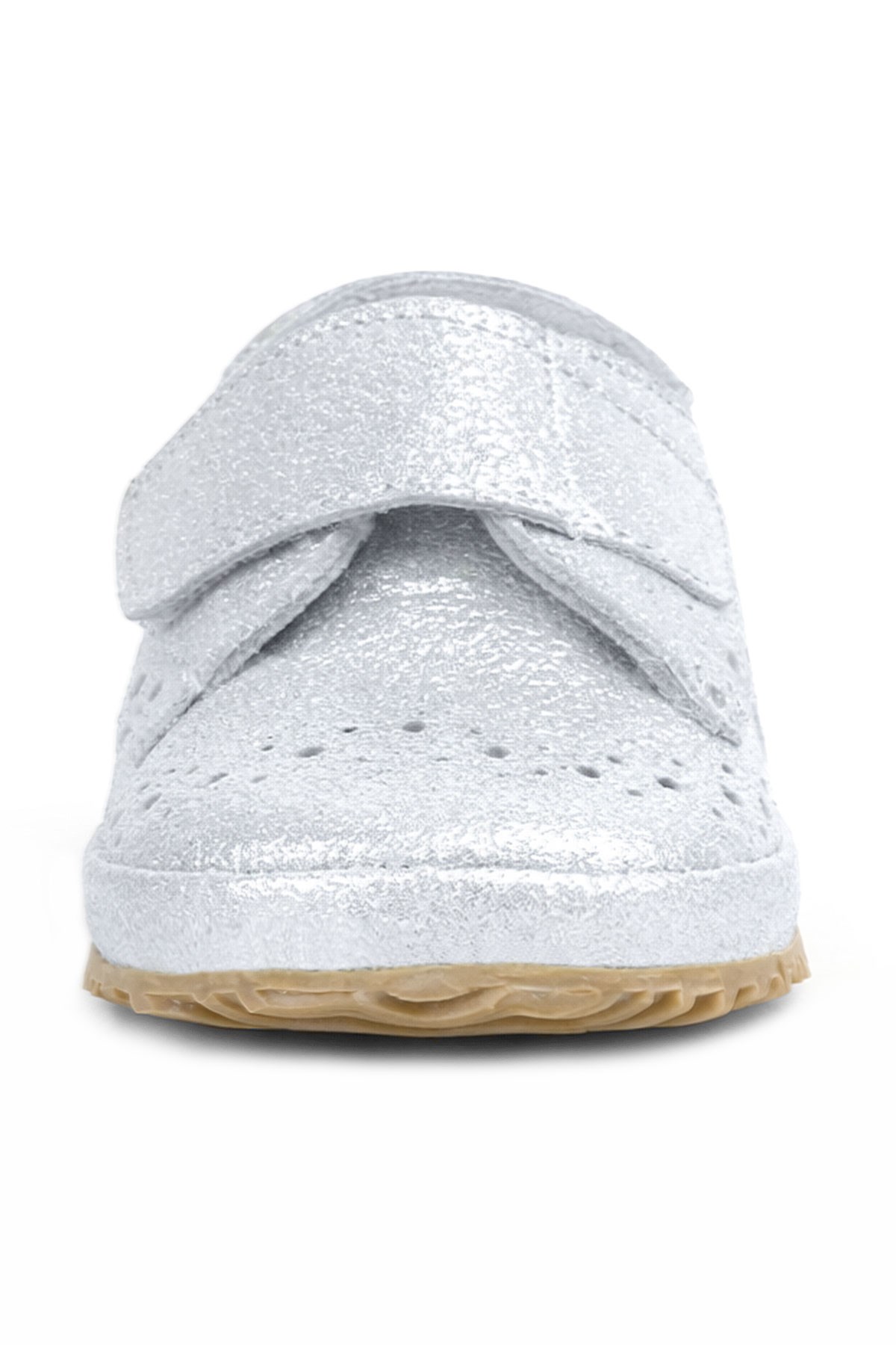 Genuine Leather Silver Grey Banded Babies Shoes