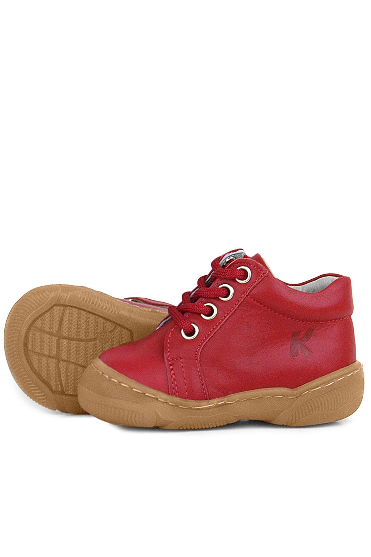 Anatomik Yumuşak Hakiki Deri Fermuarlı Kırmızı Bebek Bot Ayakkabı