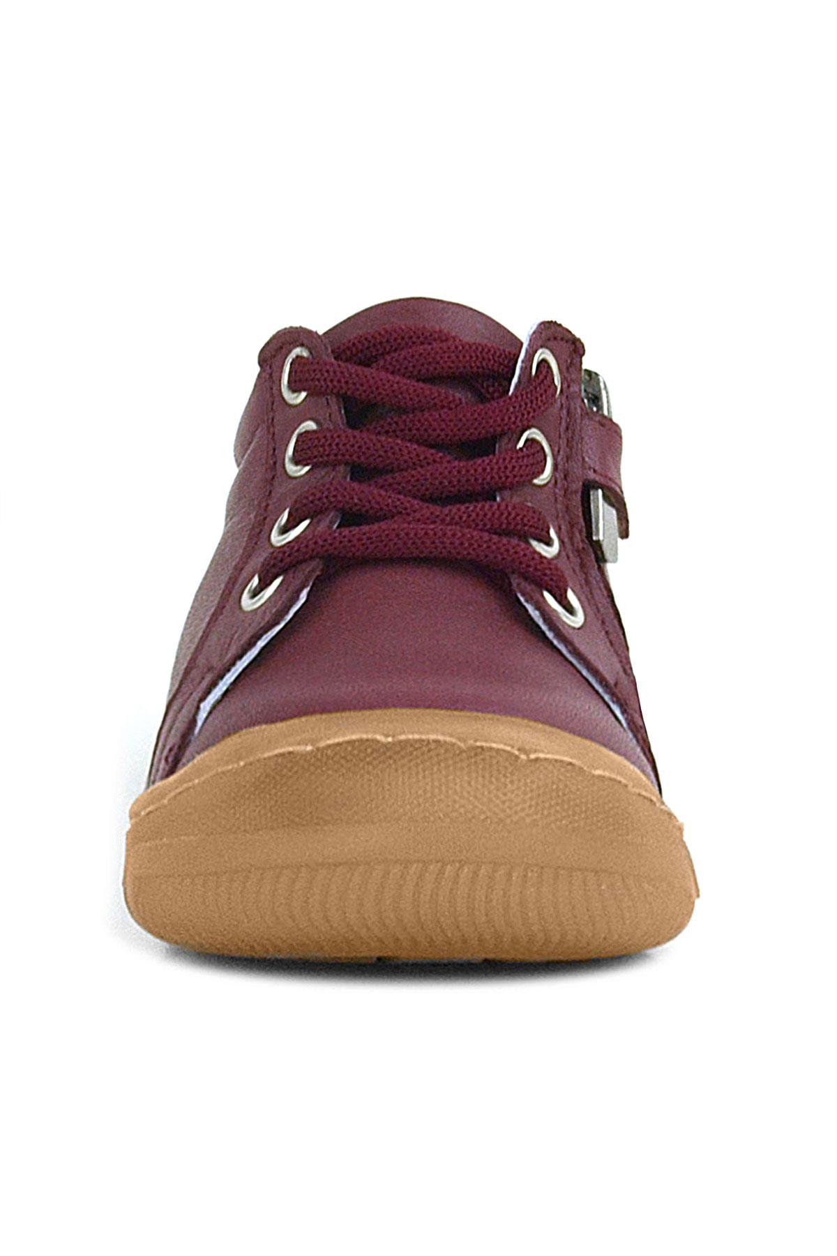 Soft Genuine Leather Zippered Claret Red Baby Boots