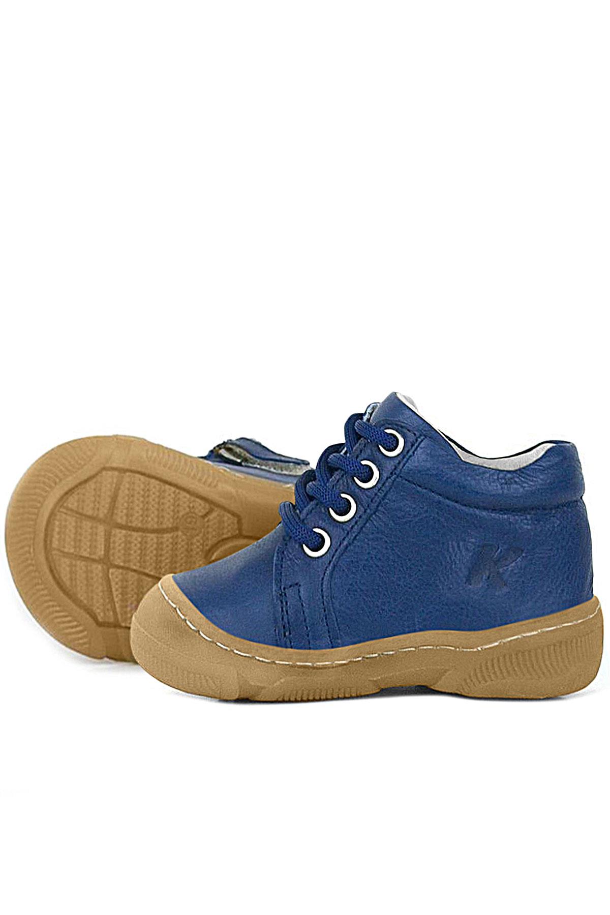 Soft Genuine Leather Zippered Navy Blue Baby Boots