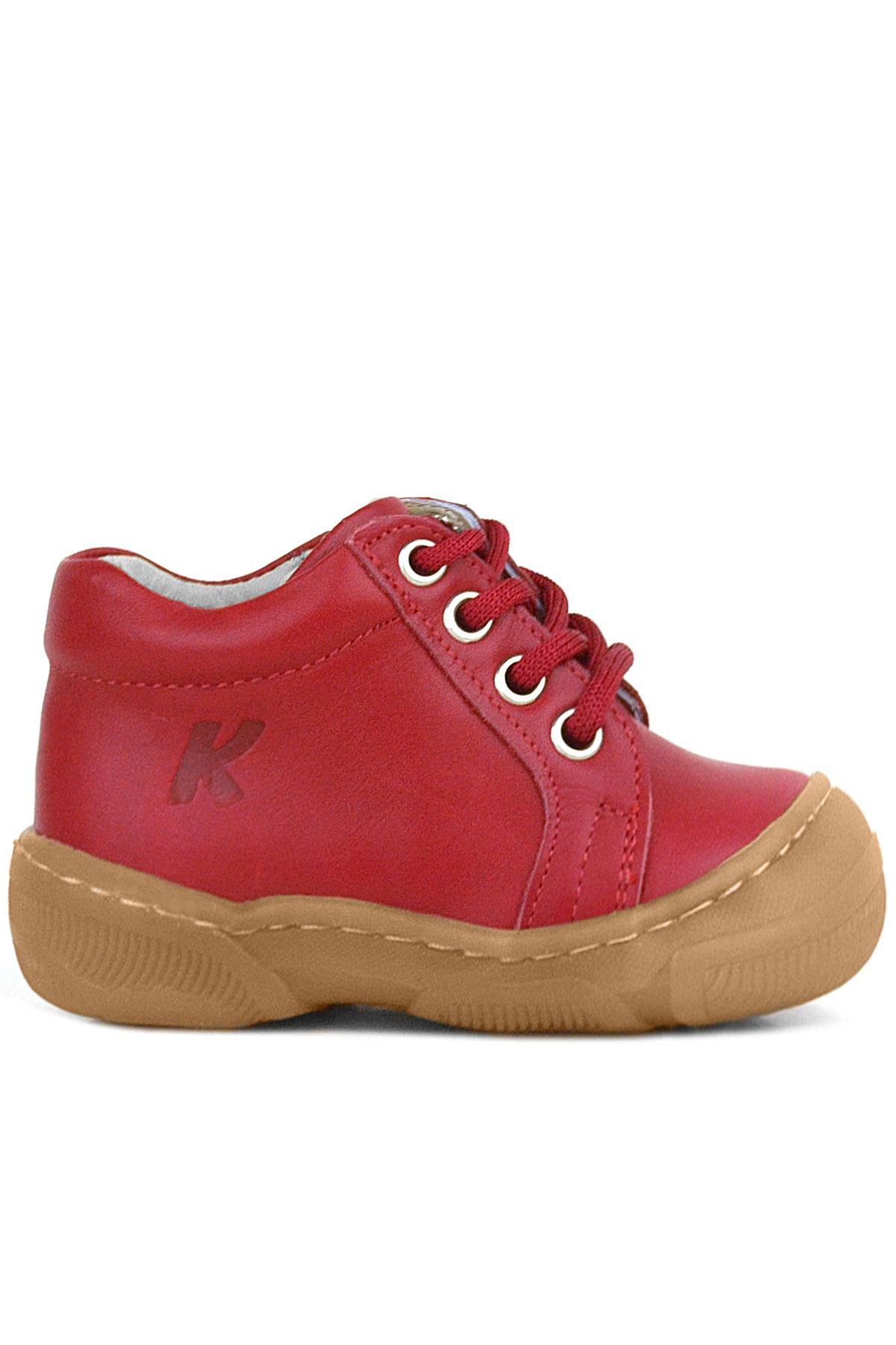 Anatomik Yumuşak Hakiki Deri Fermuarlı Kırmızı Bebek Bot Ayakkabı