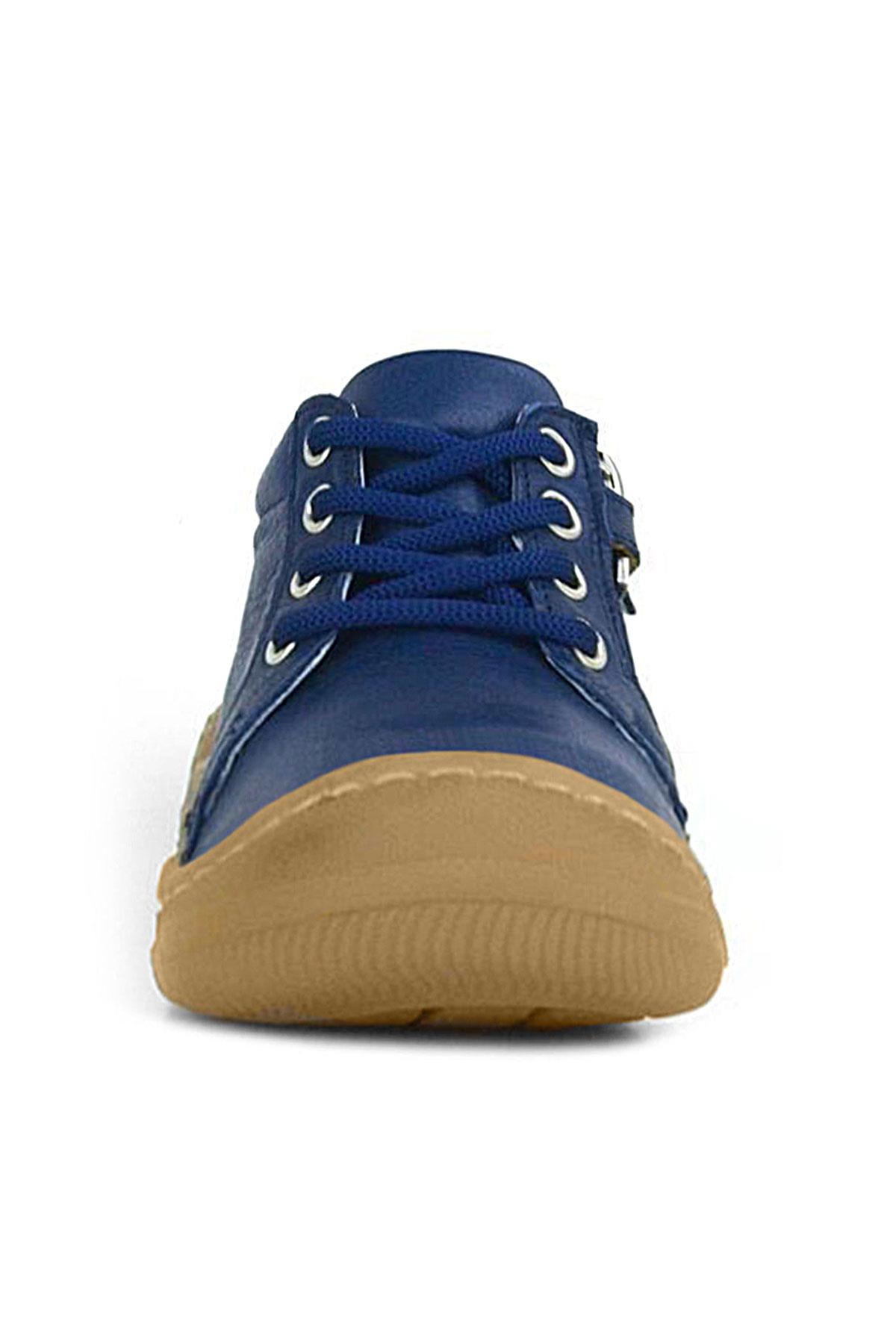 Soft Genuine Leather Zippered Navy Blue Baby Boots