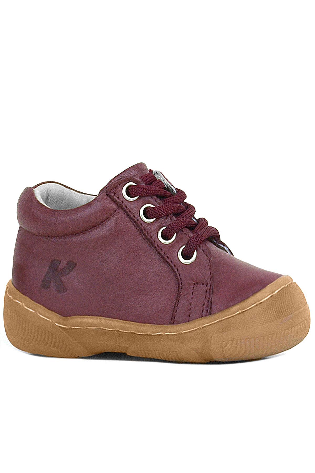 Soft Genuine Leather Zippered Claret Red Baby Boots