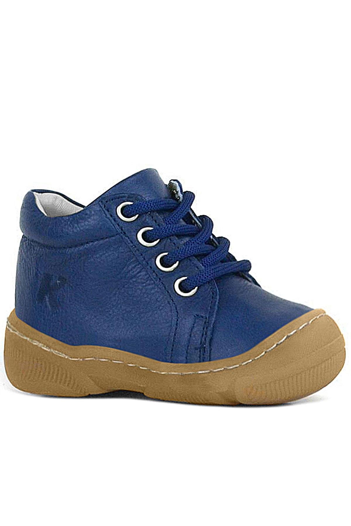 Soft Genuine Leather Zippered Navy Blue Baby Boots