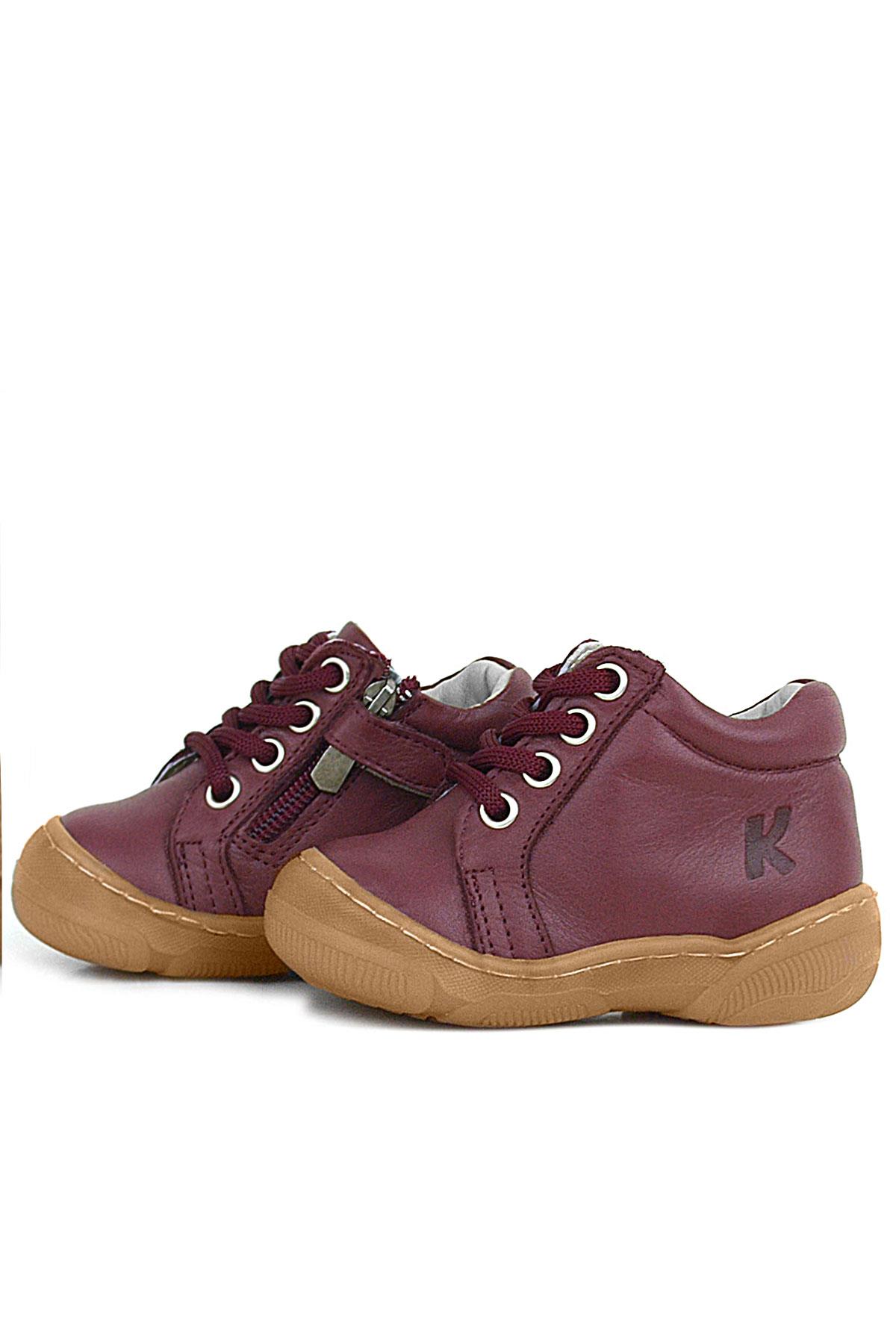 Soft Genuine Leather Zippered Claret Red Baby Boots