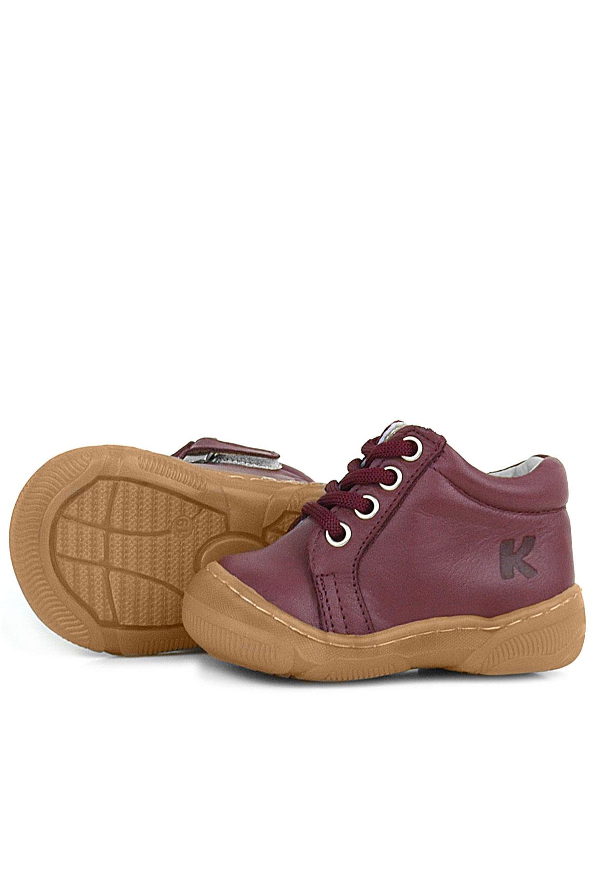 Soft Genuine Leather Zippered Claret Red Baby Boots