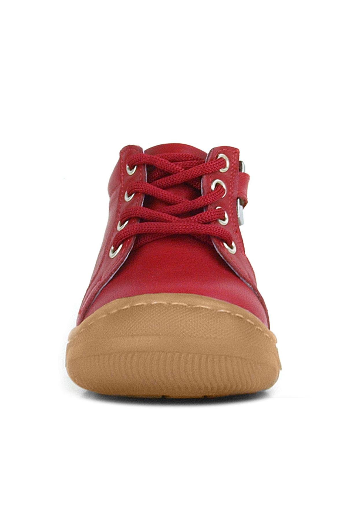 Anatomik Yumuşak Hakiki Deri Fermuarlı Kırmızı Bebek Bot Ayakkabı