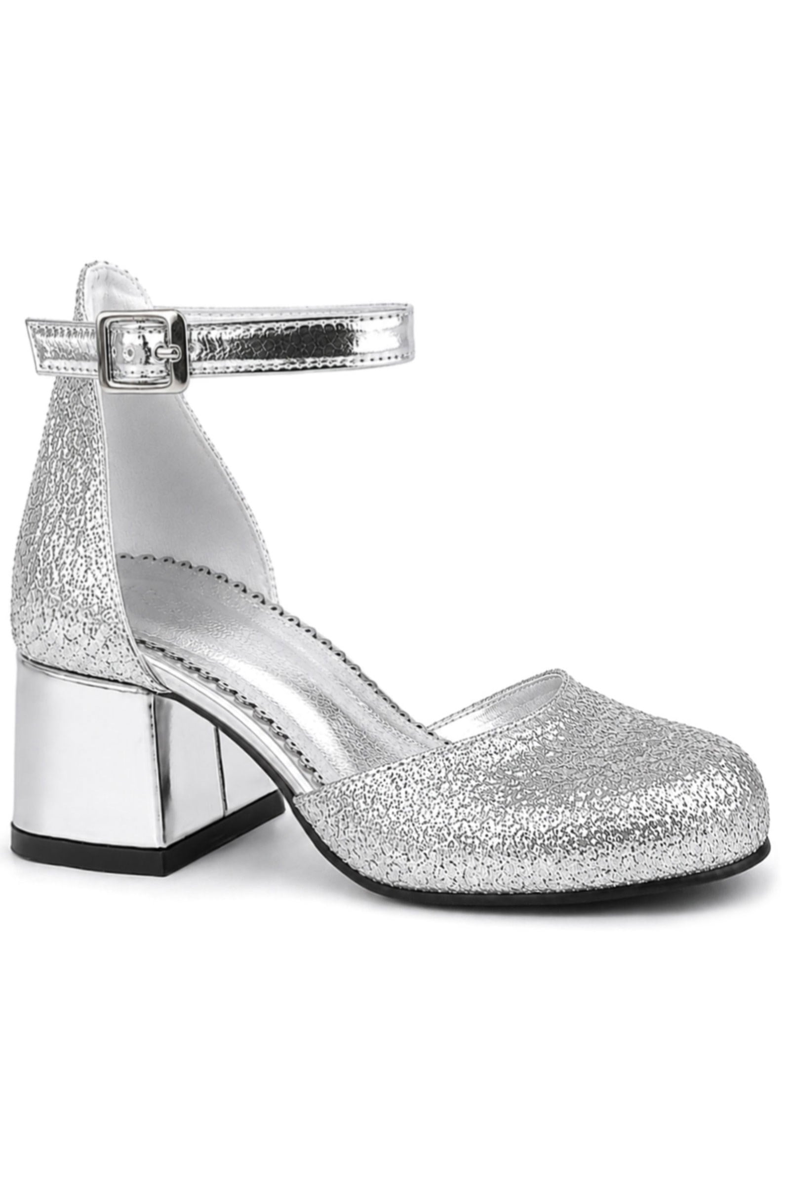 Girl's Shoes Heels Silver Heels Thick Sarikaya