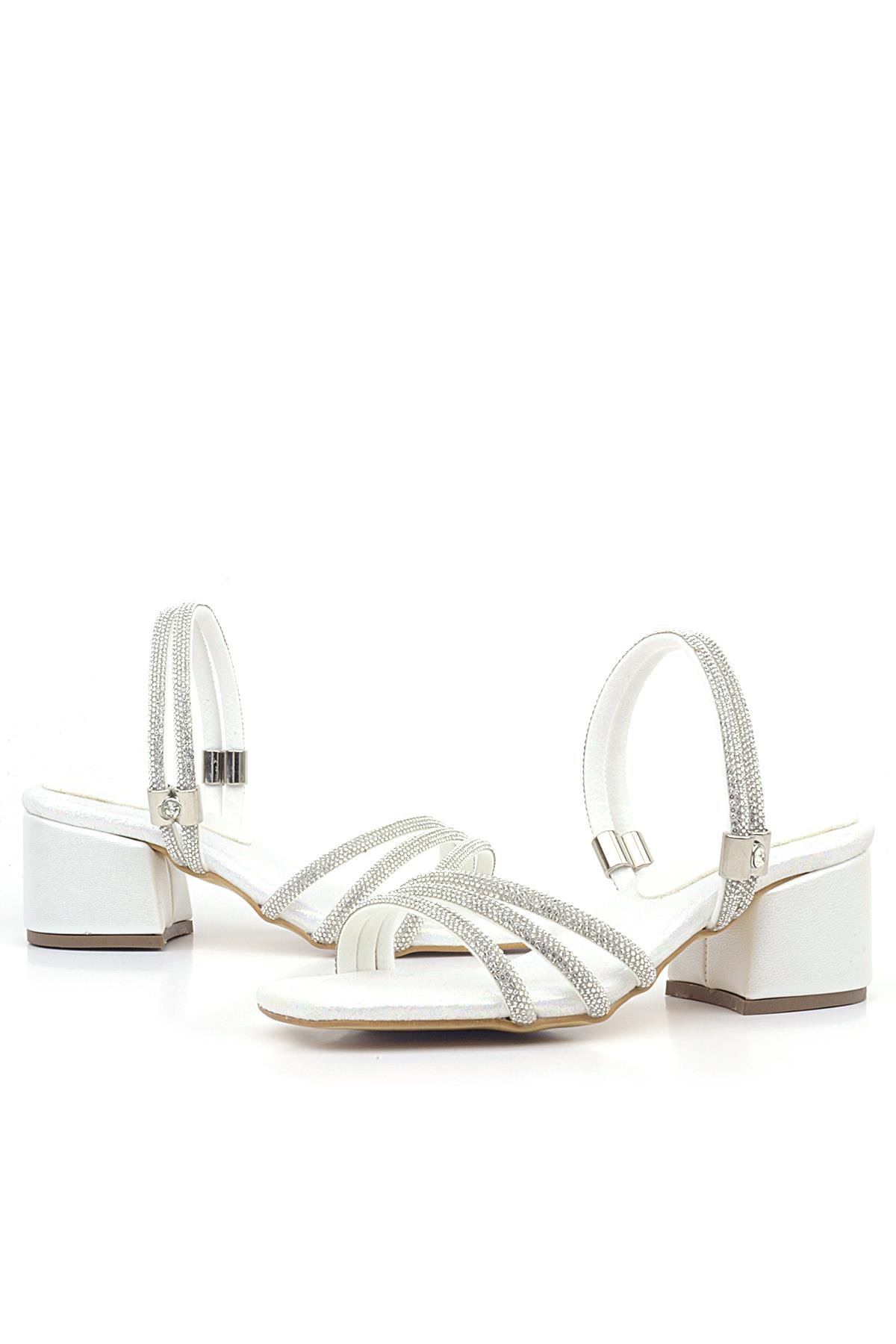 Judy Sedef Taşlı Kız Çocuk Topuklu Terlik Ayakkabı