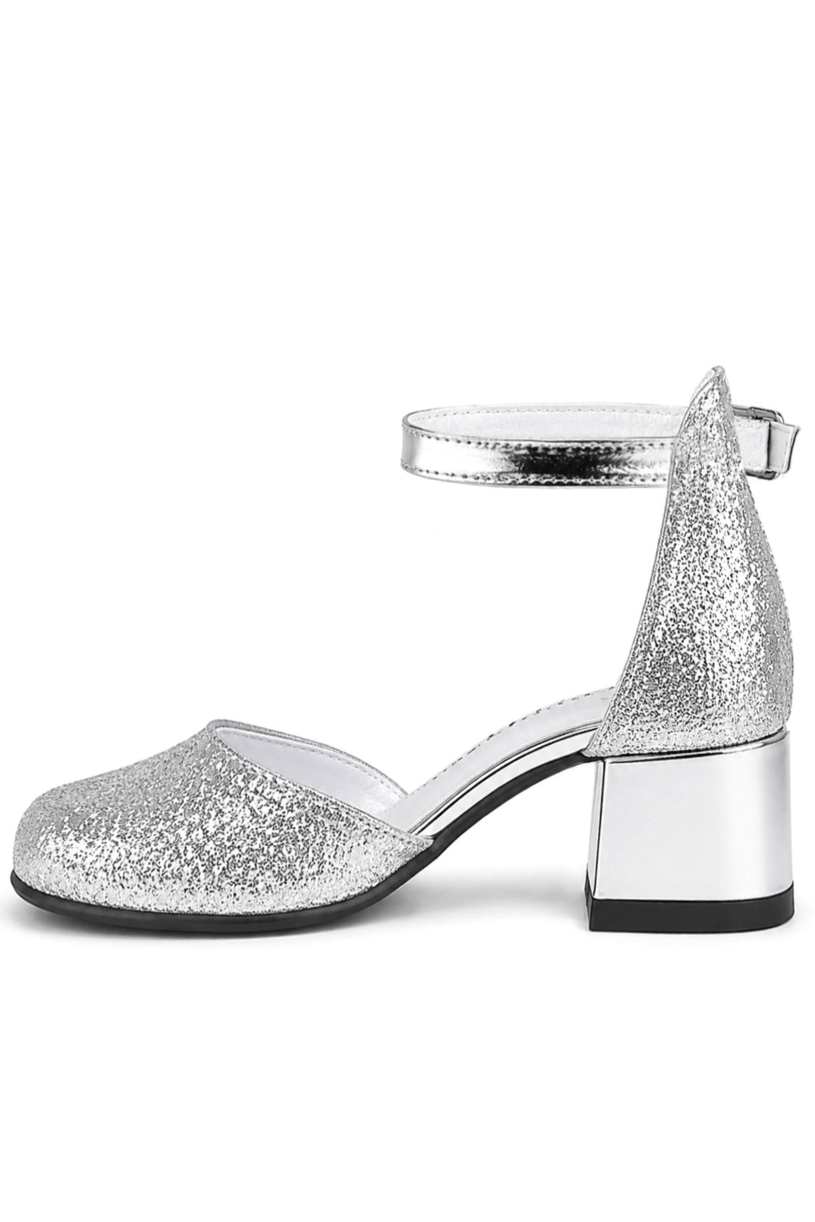 Girl's Shoes Heels Silver Heels Thick Sarikaya