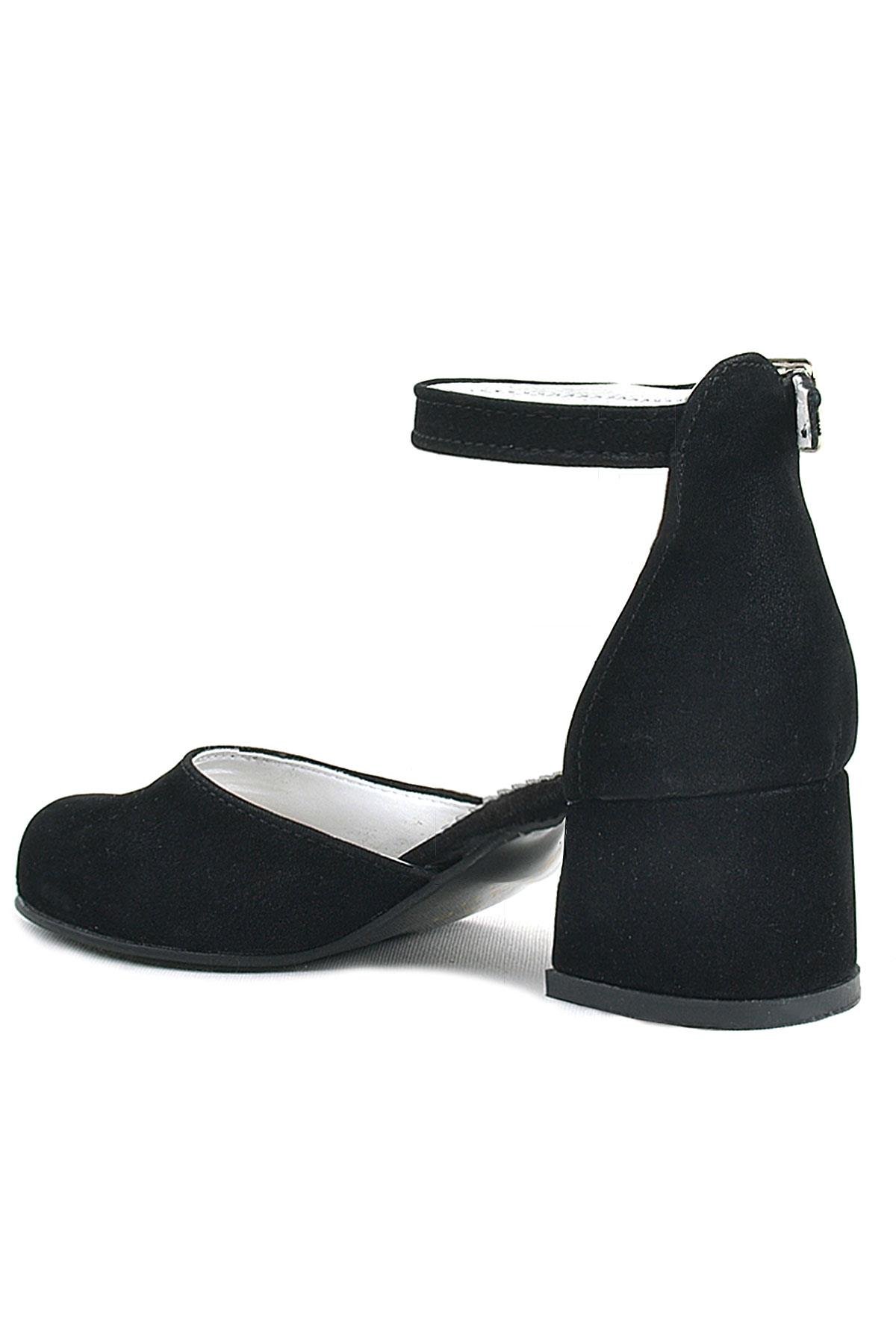 Black Suede Heels Thick Girls High Heeled Shoes