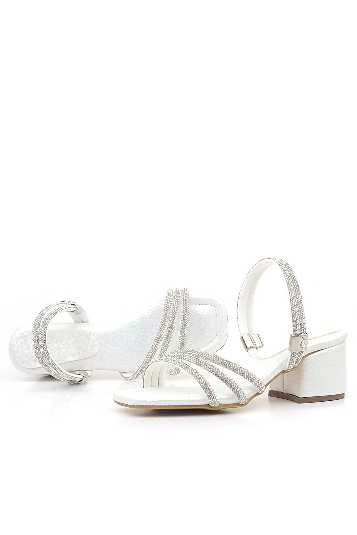 Judy Sedef Taşlı Kız Çocuk Topuklu Terlik Ayakkabı