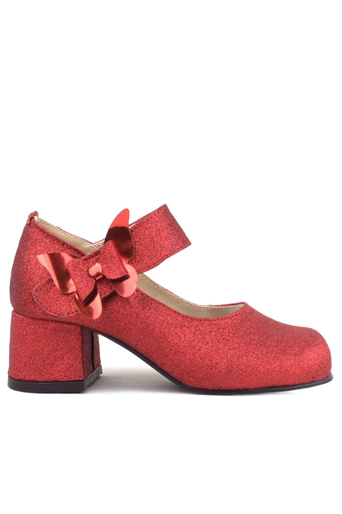 Winx Red Shiny Butterfly Kids Girls Heeled Shoes