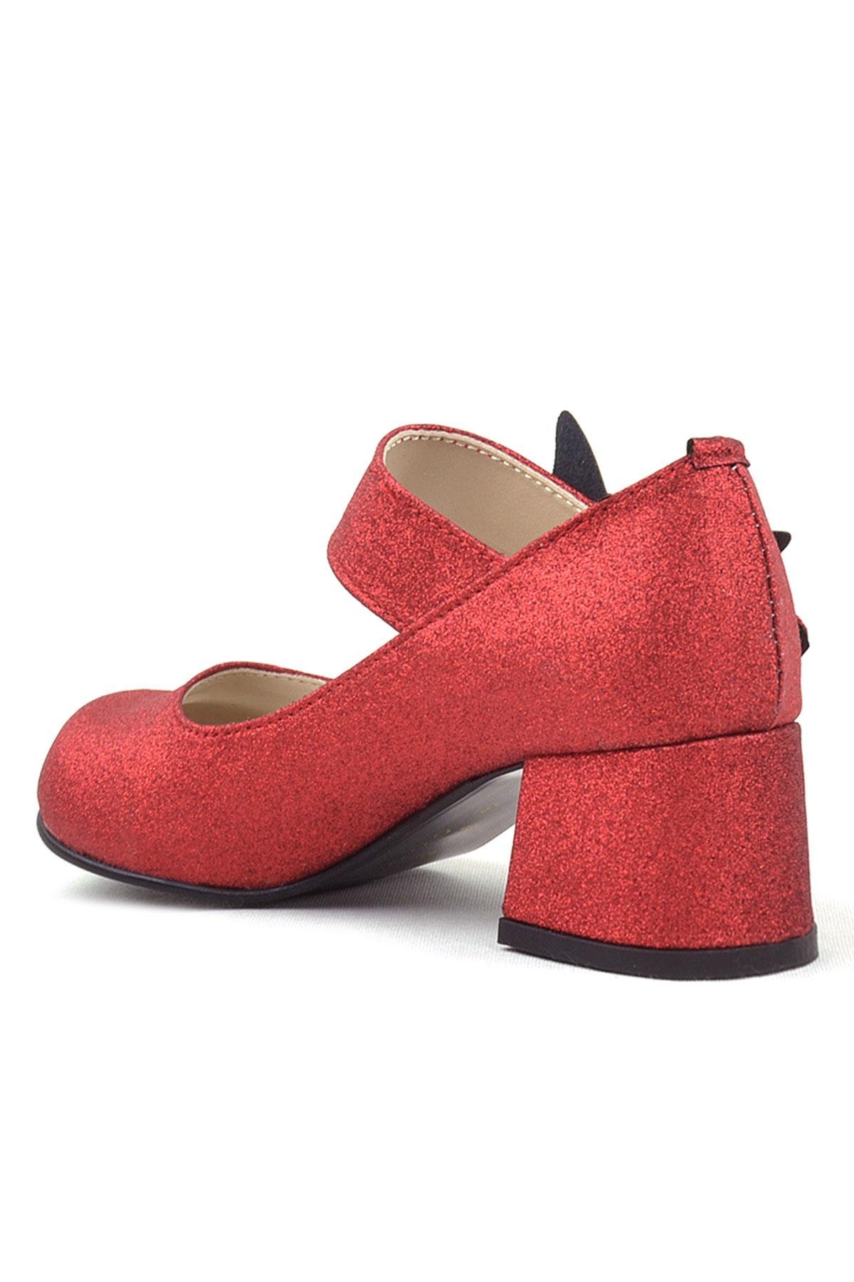 Winx Red Shiny Butterfly Kids Girls Heeled Shoes