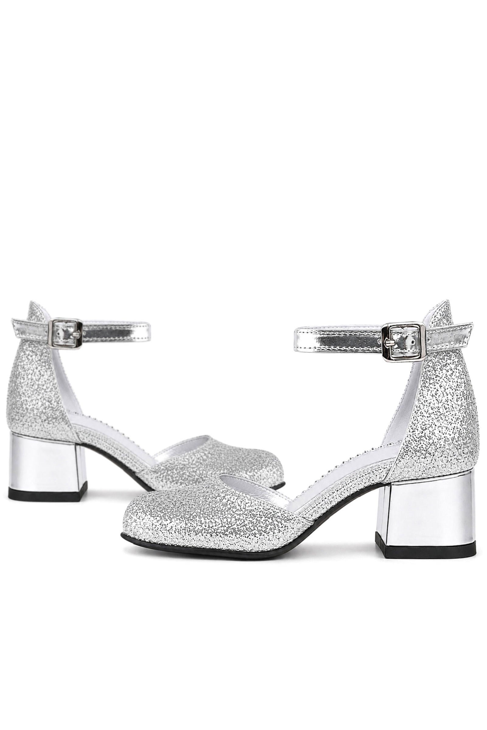 Girl's Shoes Heels Silver Heels Thick Sarikaya