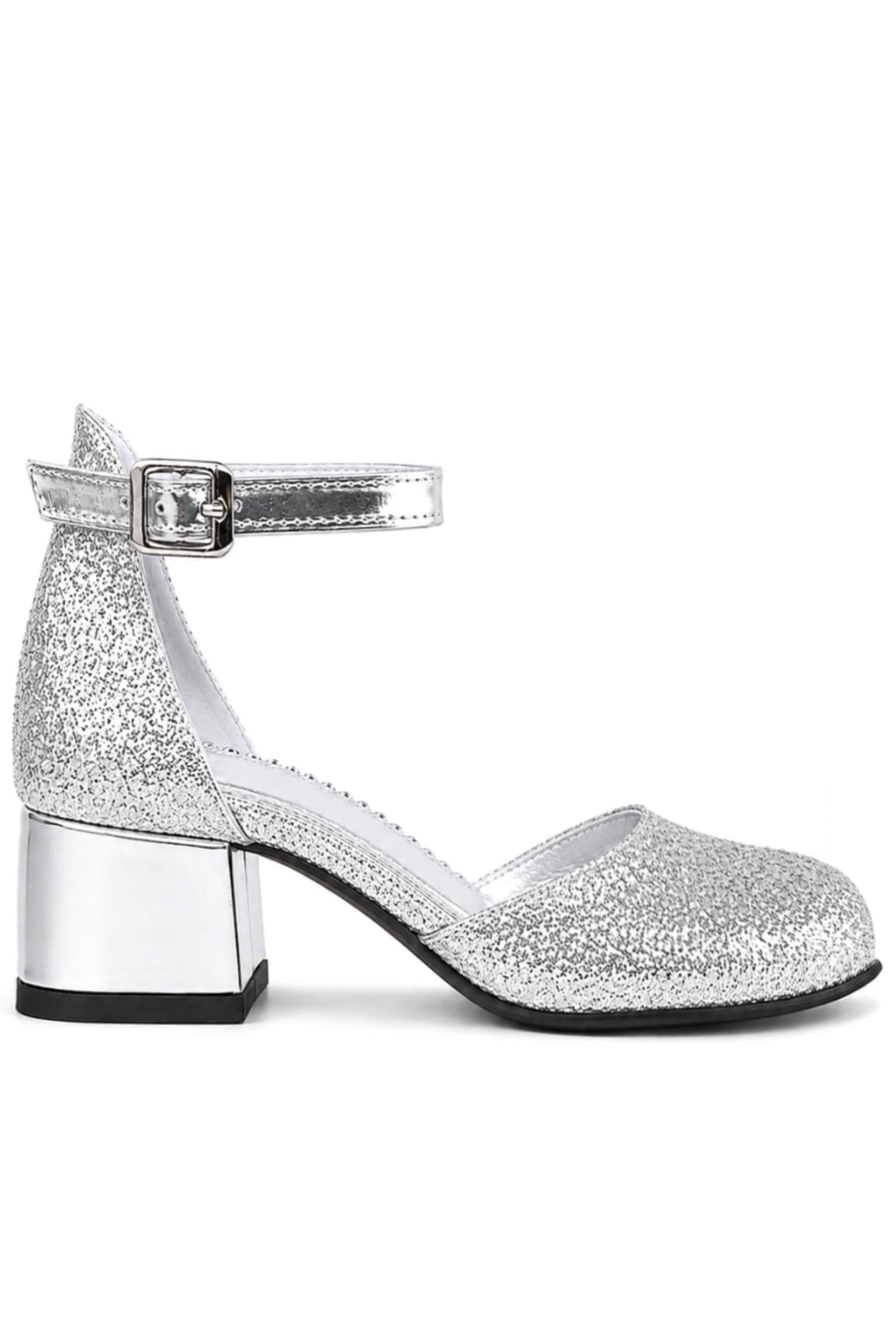 Girl's Shoes Heels Silver Heels Thick Sarikaya