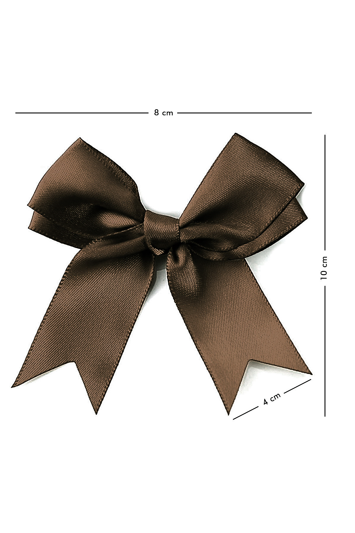 10 Adet Kahverengi Saten Fiyonk Süsleme Kurdele Seti