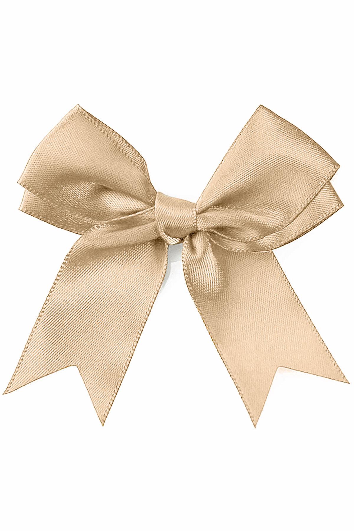 10 Adet Bej Saten Fiyonk Süsleme Kurdele Seti