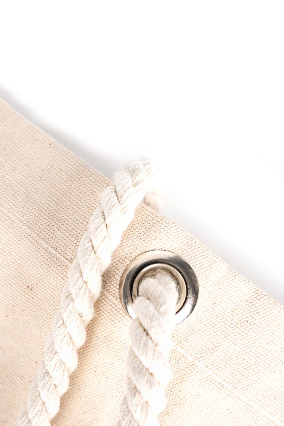 Kanvas Büyük Boy Halat Kulplu  Alışveriş Plaj Bebek Bakım Omuz Çantası