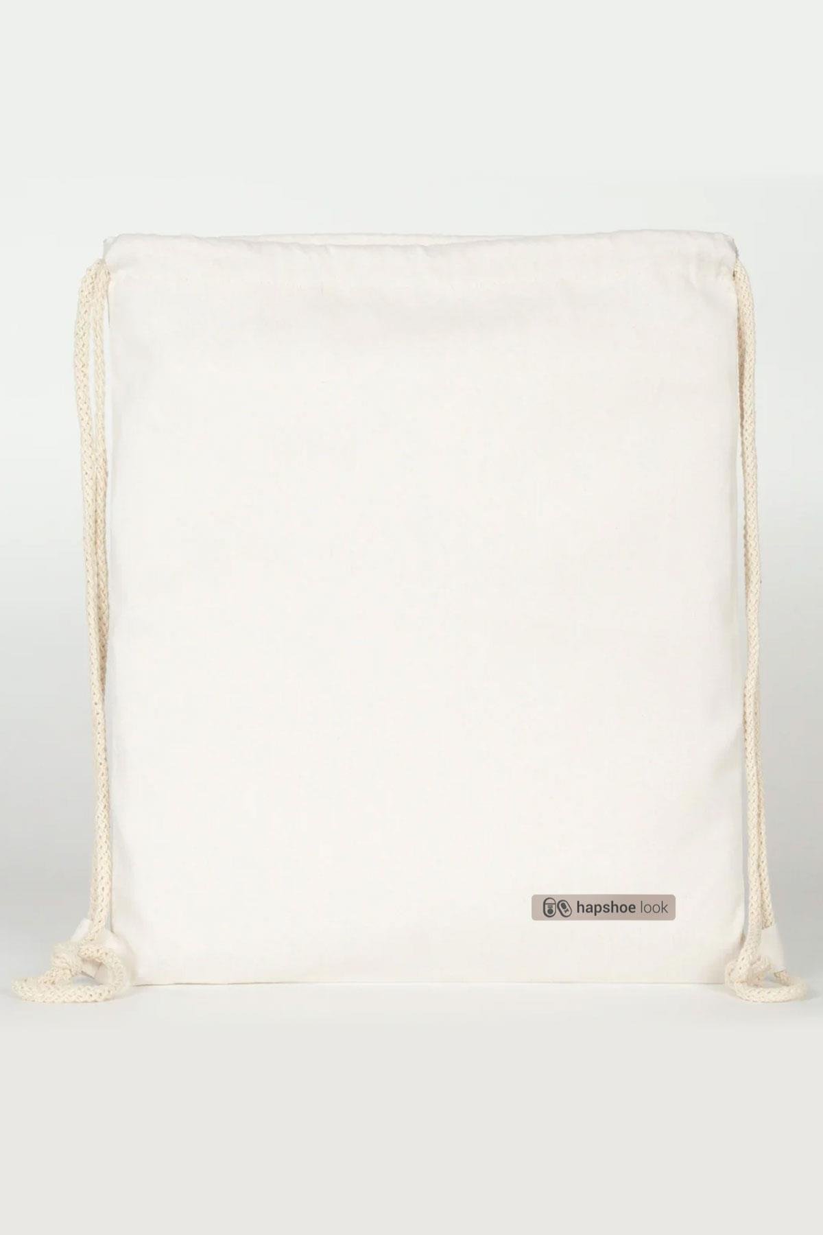 Hapshoe Look Krem 35x40 cm Unisex Ham Bez Büzgülü Ayakkabı Terlik Çantası HPC-001-KR