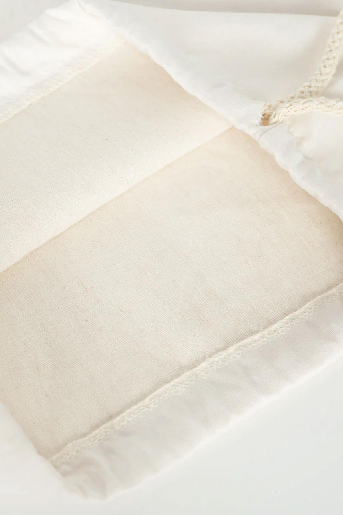 Hapshoe Look Krem 35x40 cm Unisex Ham Bez Büzgülü Ayakkabı Terlik Çantası HPC-001-KR