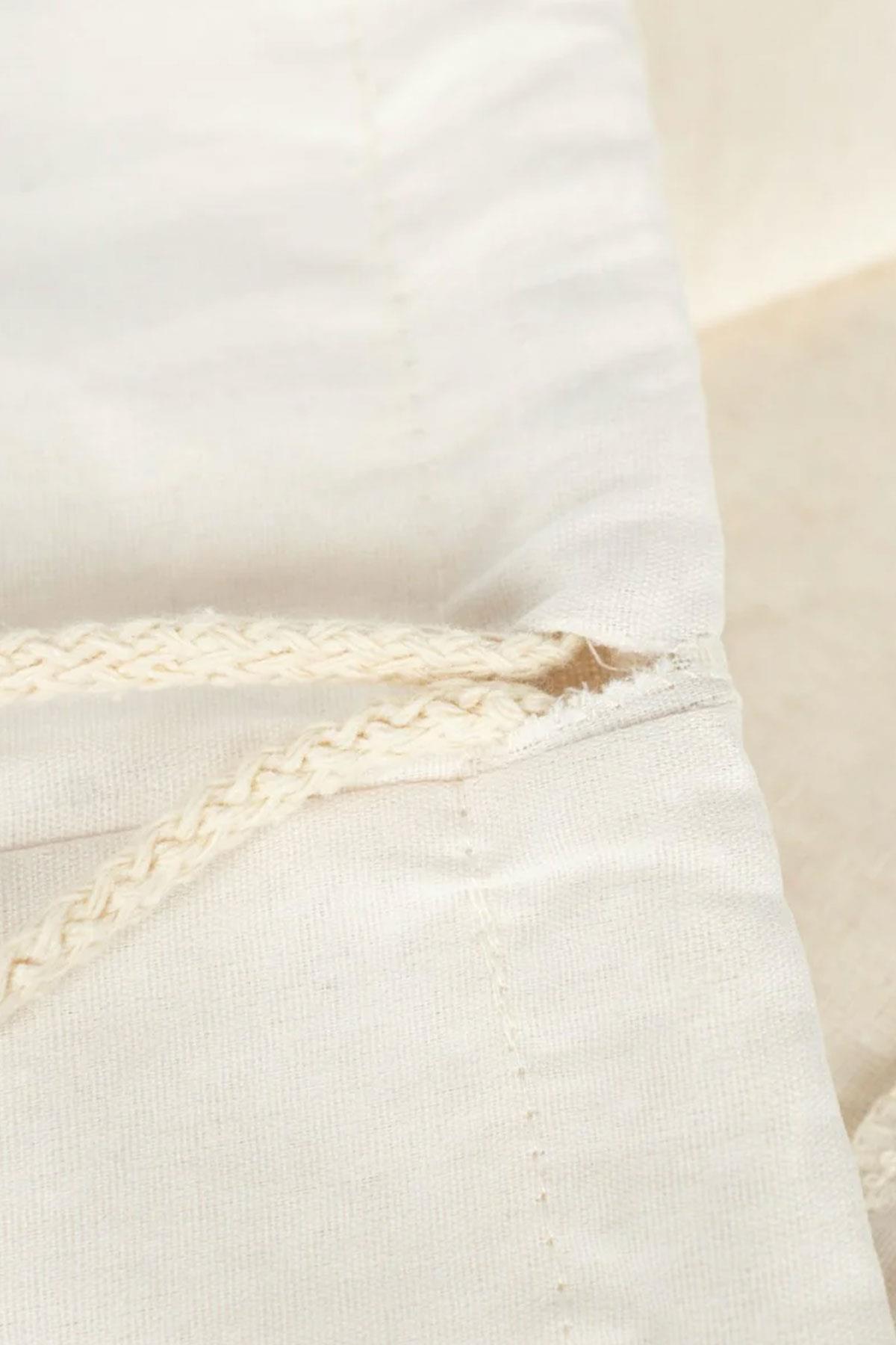 Hapshoe Look Krem 35x40 cm Unisex Ham Bez Büzgülü Ayakkabı Terlik Çantası HPC-001-KR