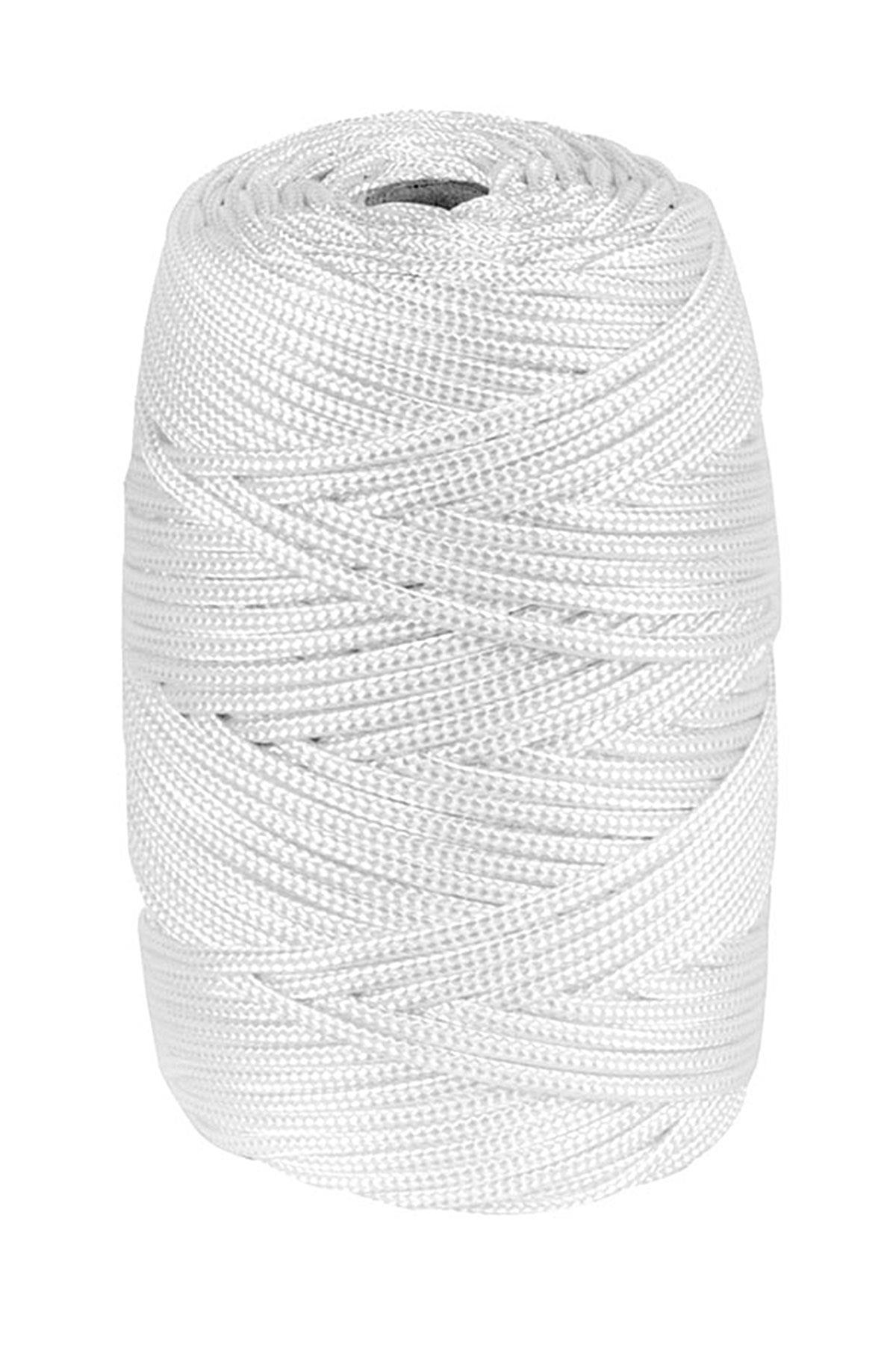 Beyaz 2 MM Parlak Sentetik Polyester 300 M Makrome İplik