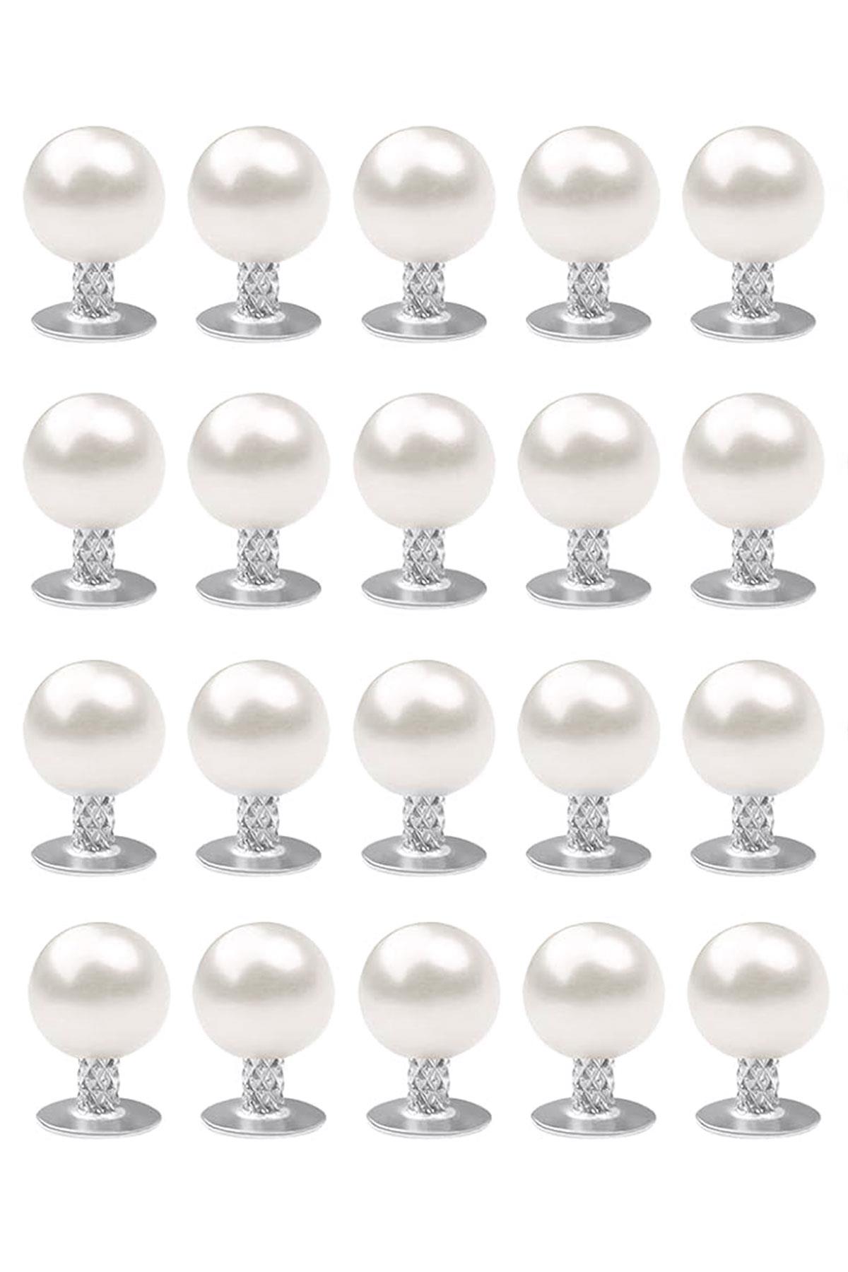 20 Adet Tam Yuvarlak 6mm İnci Çakma Rivet