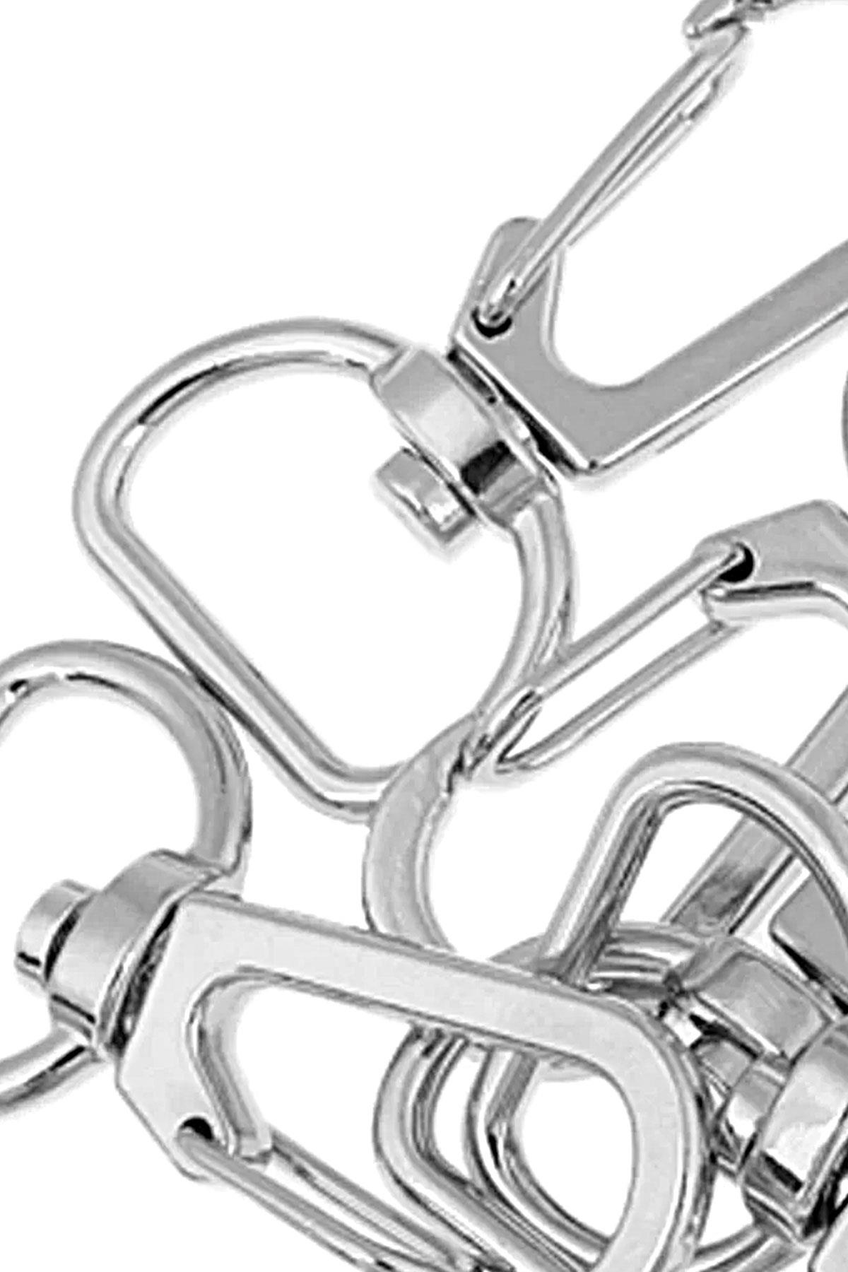 10 Adet Metal Döner Tetikli Anahtarlık Klipsi