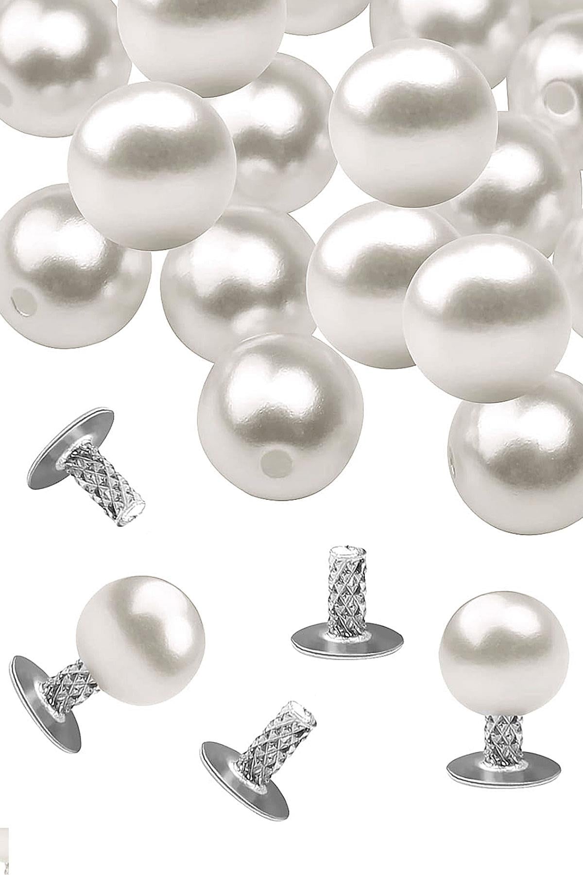 20 Adet Tam Yuvarlak 6mm İnci Çakma Rivet